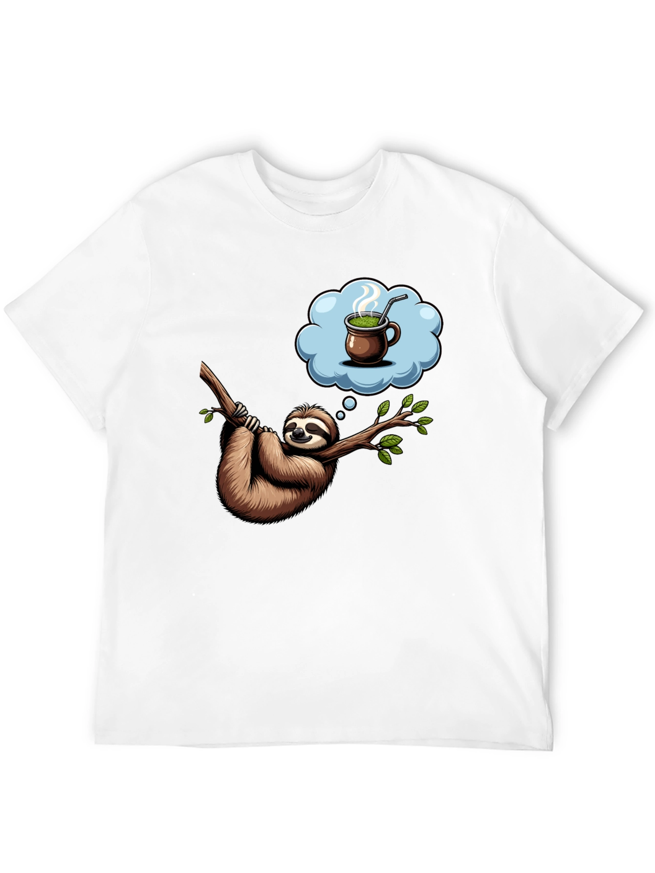 Black Sloth Tea Time T-Shirt - Relaxed Fit, Unique Design view 12