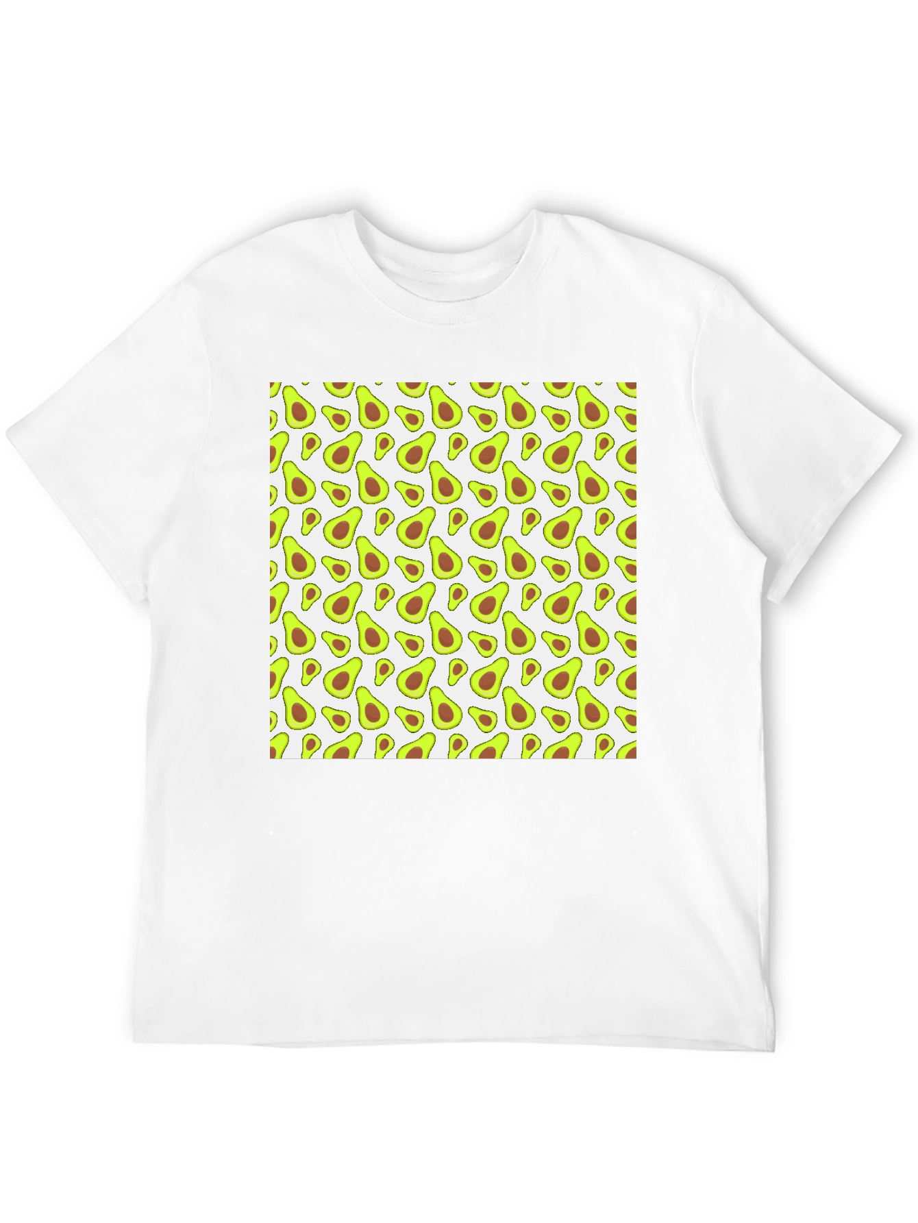Black Avocado Pattern Black T-Shirt view 12