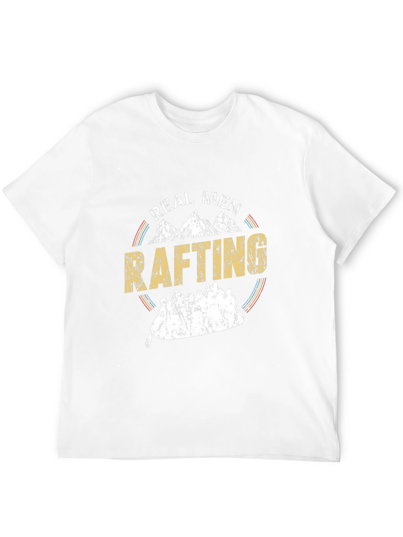 Black Real Men Rafting T-Shirt - Outdoor Adventure Tee view 12