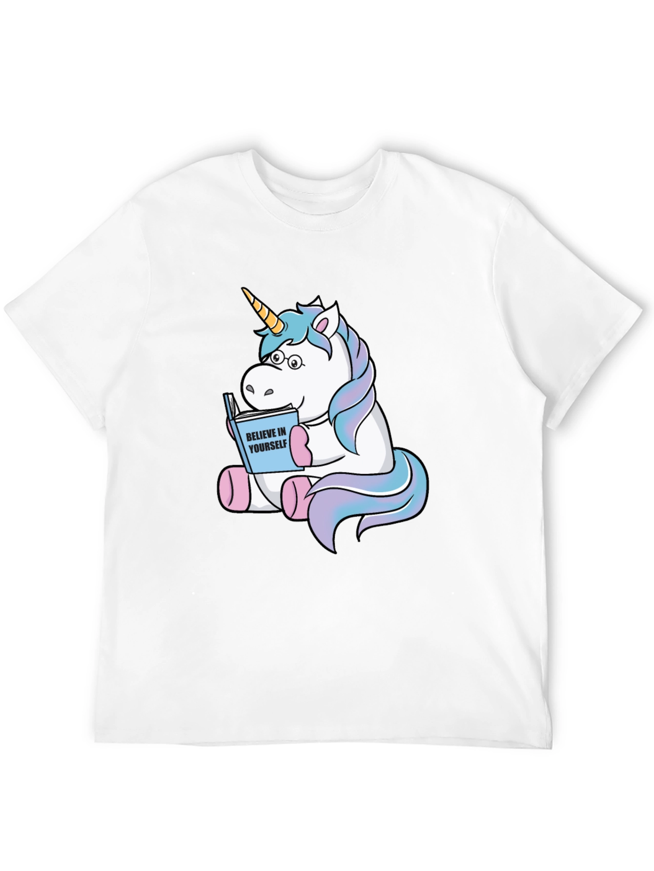 Black Unicorn Reading Book Graphic T-Shirt view 12