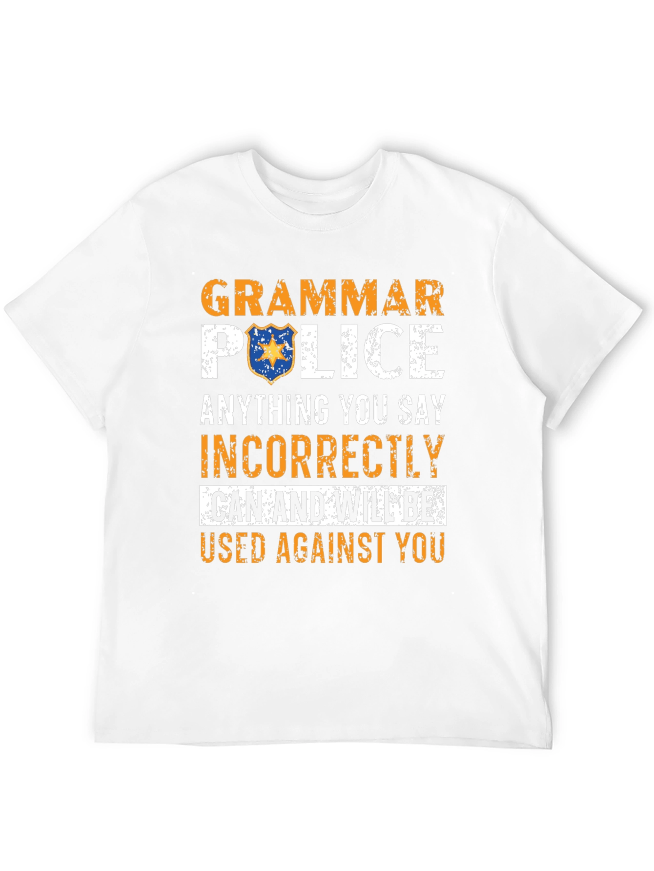 Black Grammar Police T-Shirt Funny Novelty Tee view 12