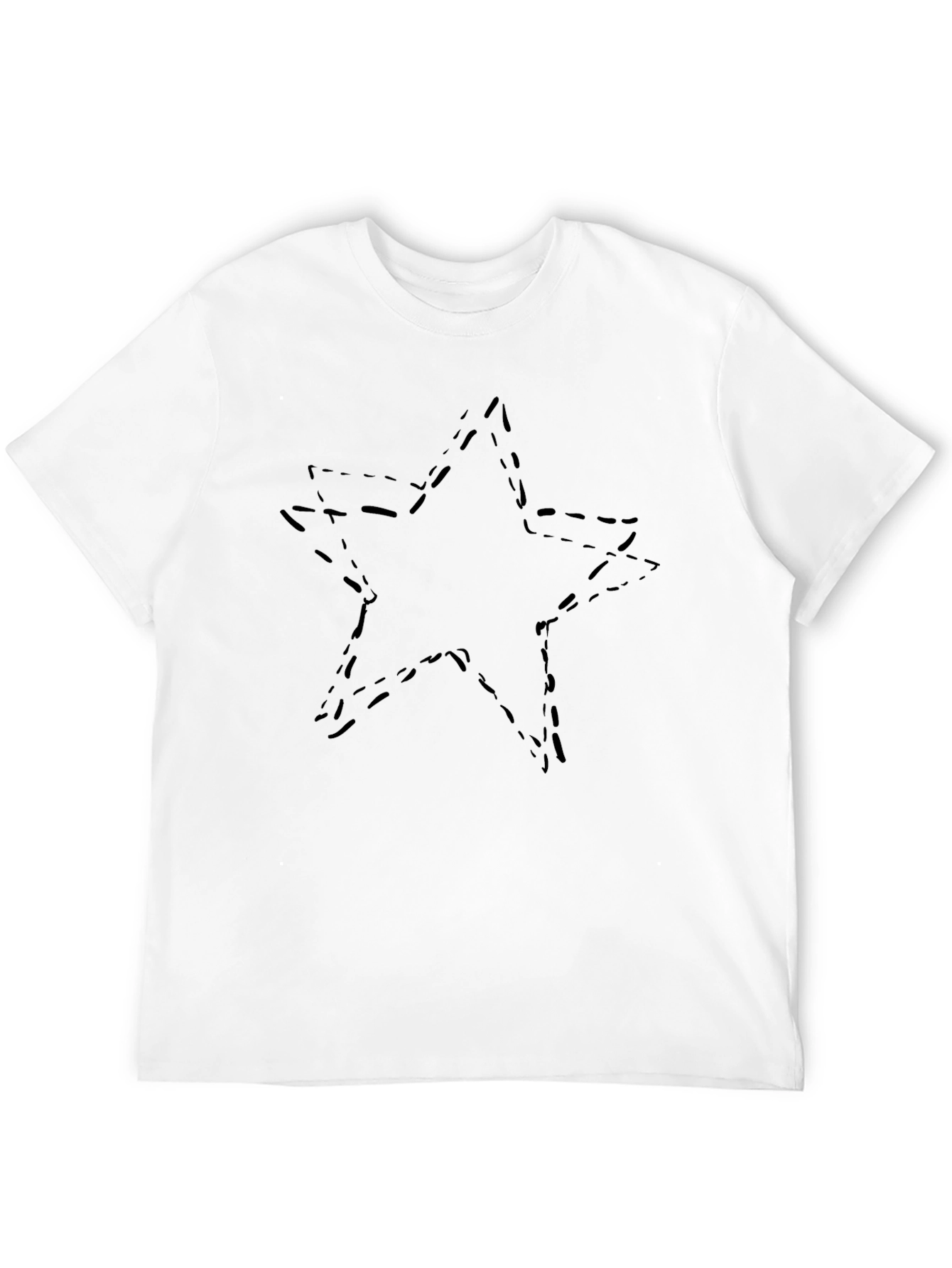 Black Men's Black Star Graphic Crew Neck T-Shirt view 12
