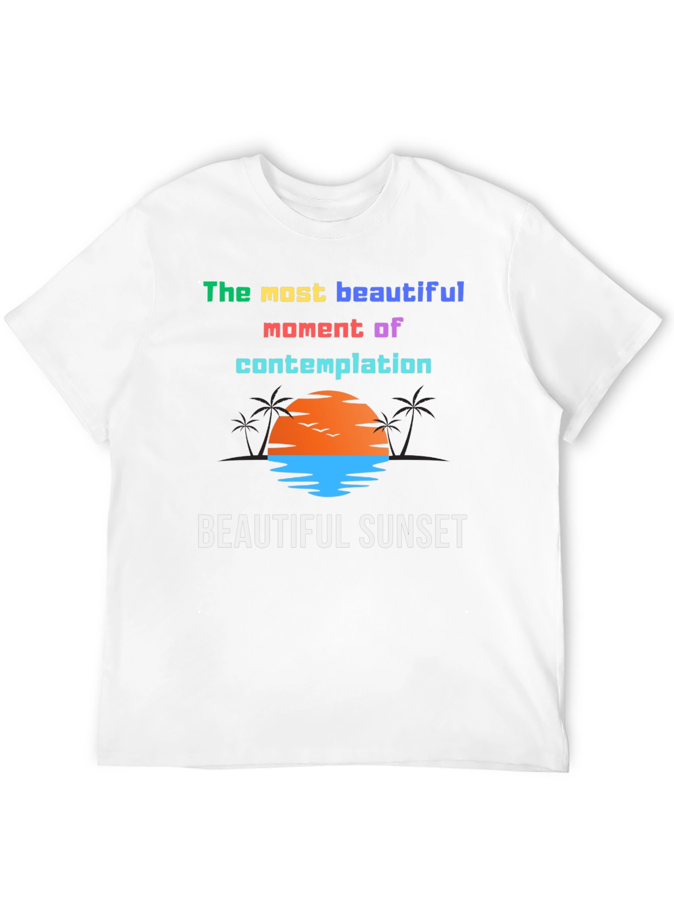 Black Beautiful Sunset Graphic T-Shirt view 12