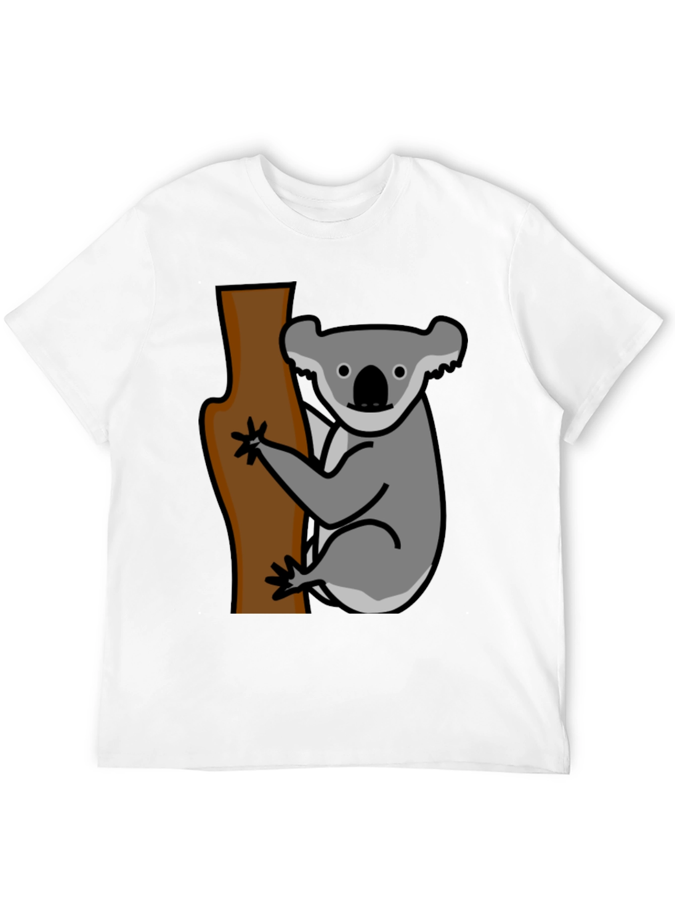 Black Koala Bear Tree T-Shirt - Casual Graphic Tee view 12