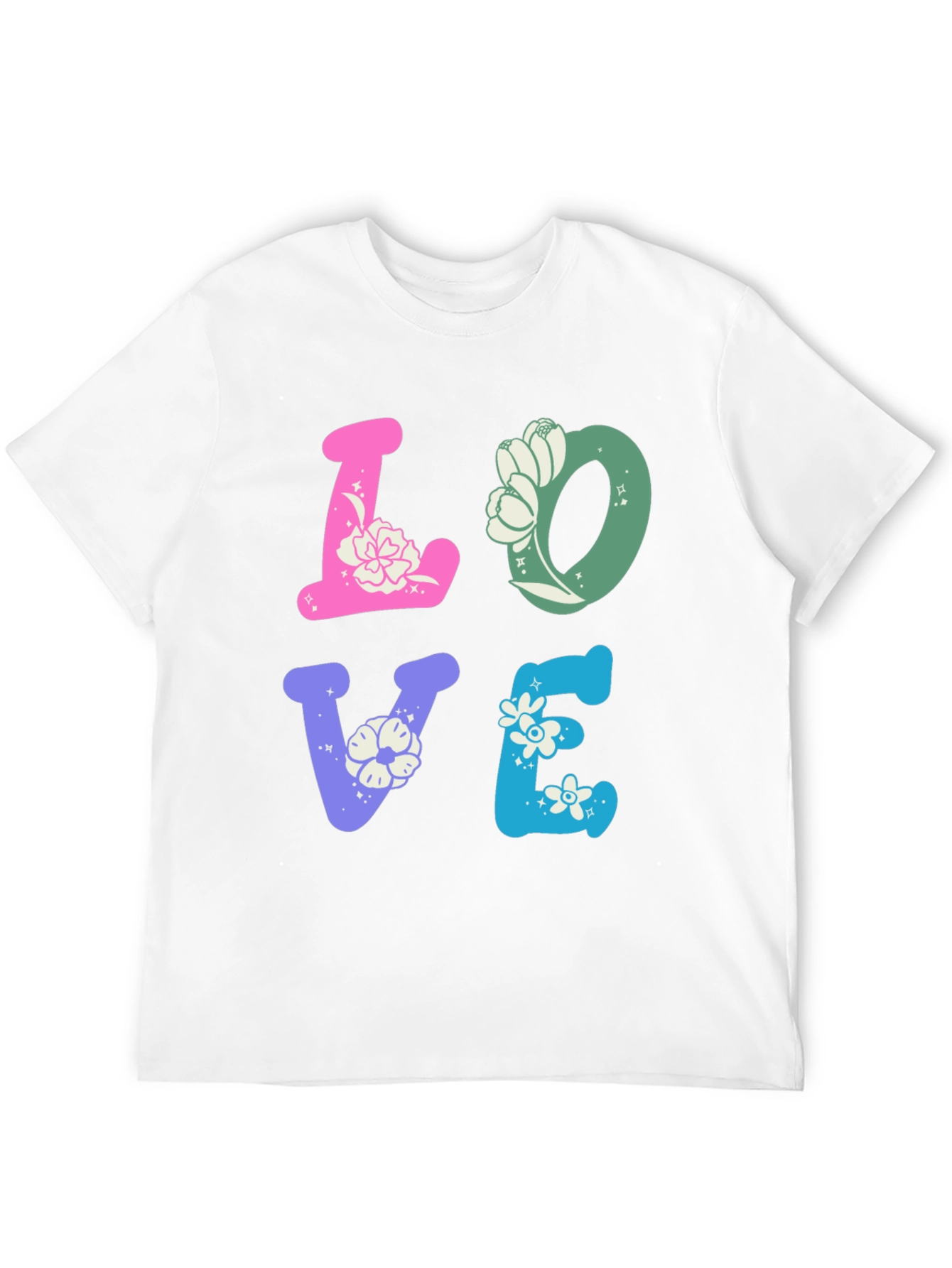 Black Floral LOVE Graphic Tee - Trendy Casual Shirt view 12