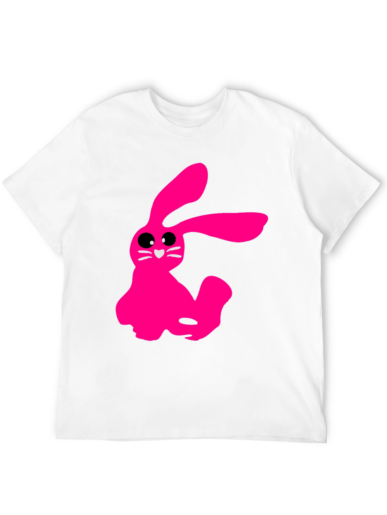 Black Pink Bunny Graphic Tee - Soft Cotton Black T-Shirt view 12