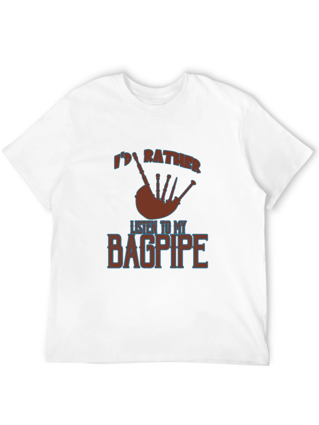 Black Bagpipe Lover's Tee: I'd Rather Listen to My Bagpipe view 12