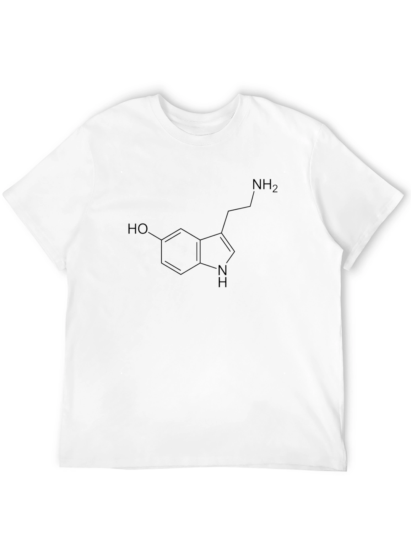 Black Serotonin Molecule T-Shirt - Black view 12