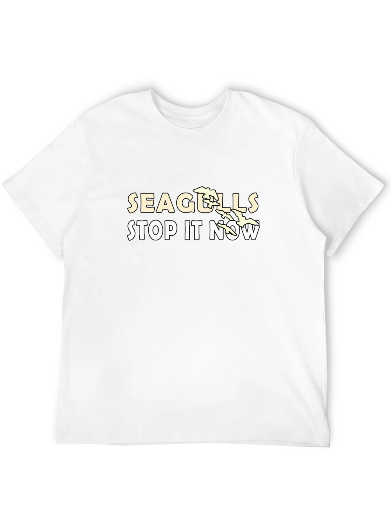 Black Seagulls Stop It Now Graphic T-Shirt view 12
