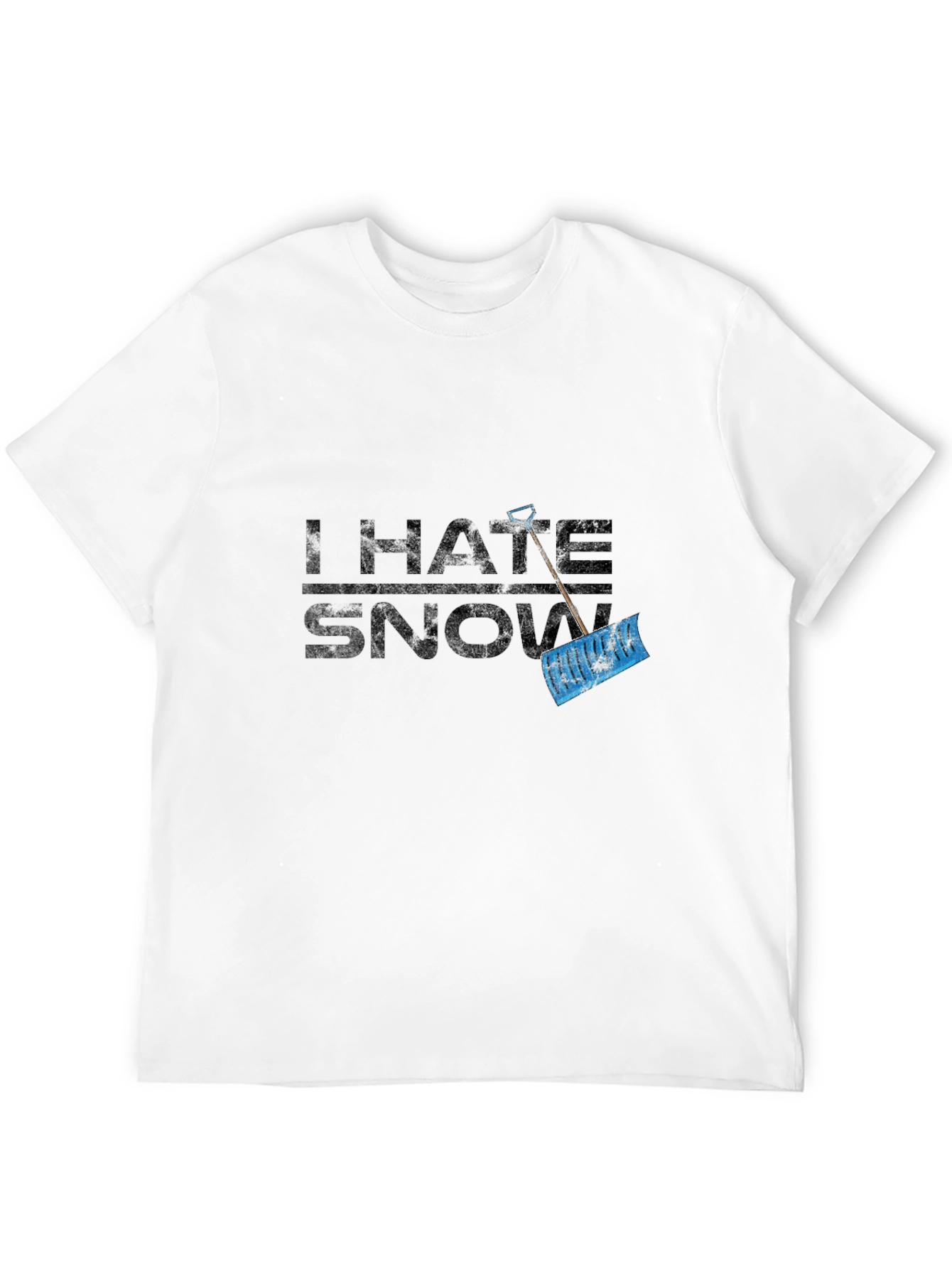 Black I Hate Snow Graphic Tee - Black Cotton Winter Shovel Shirt view 12