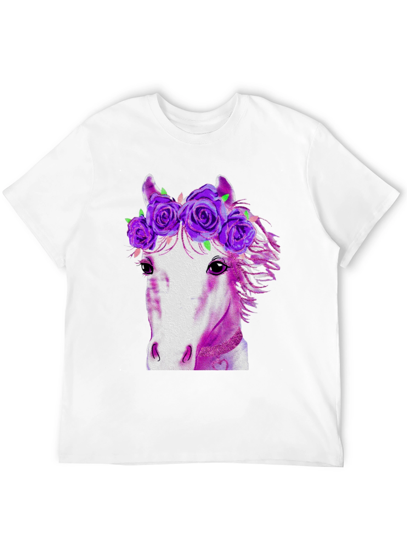Black Floral Crown Horse Graphic T-Shirt view 12