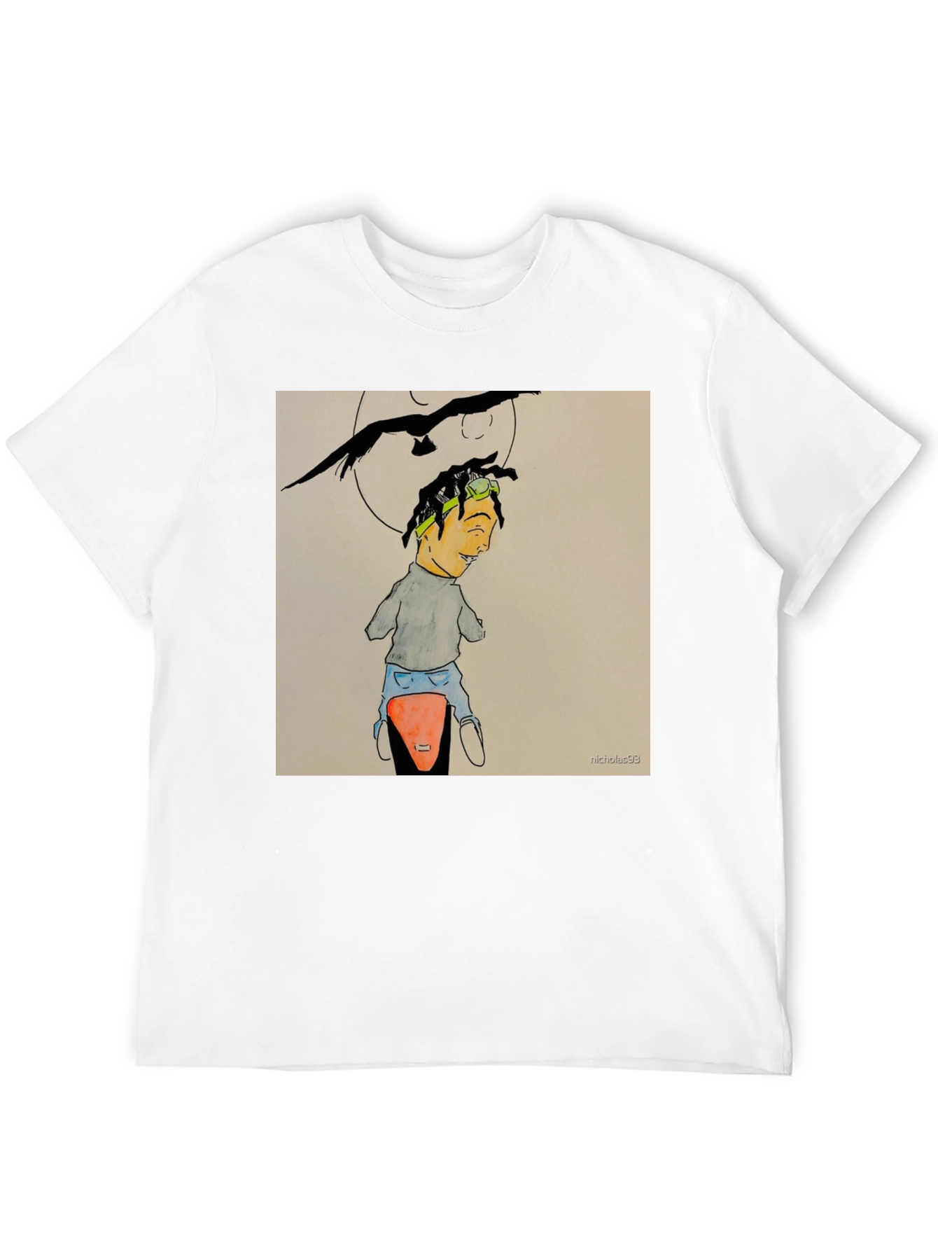 Black Unique Graphic Tee - Man on Motorcycle view 12