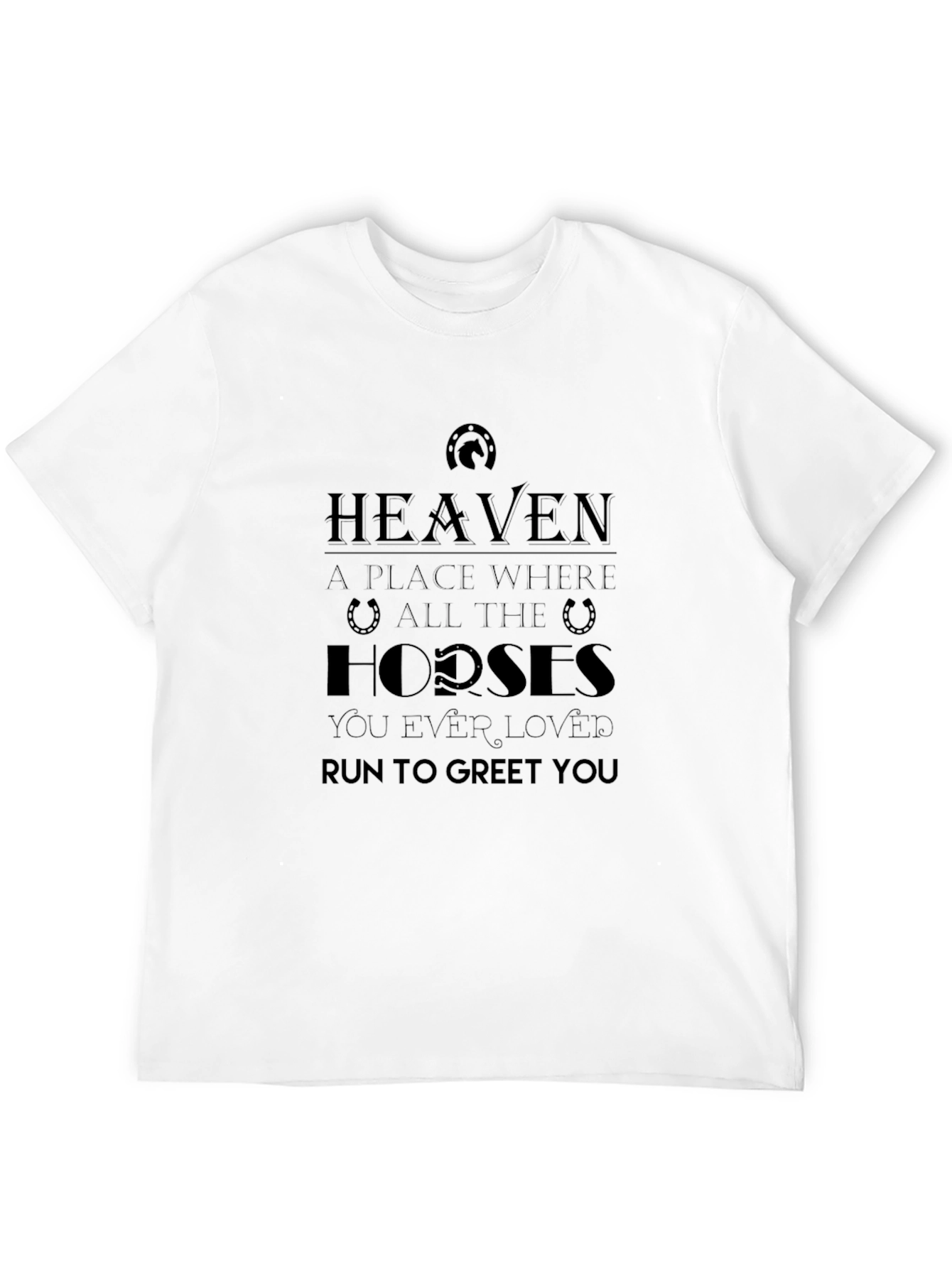 Black Heavenly Horses Graphic Tee - Unisex Black Shirt view 12