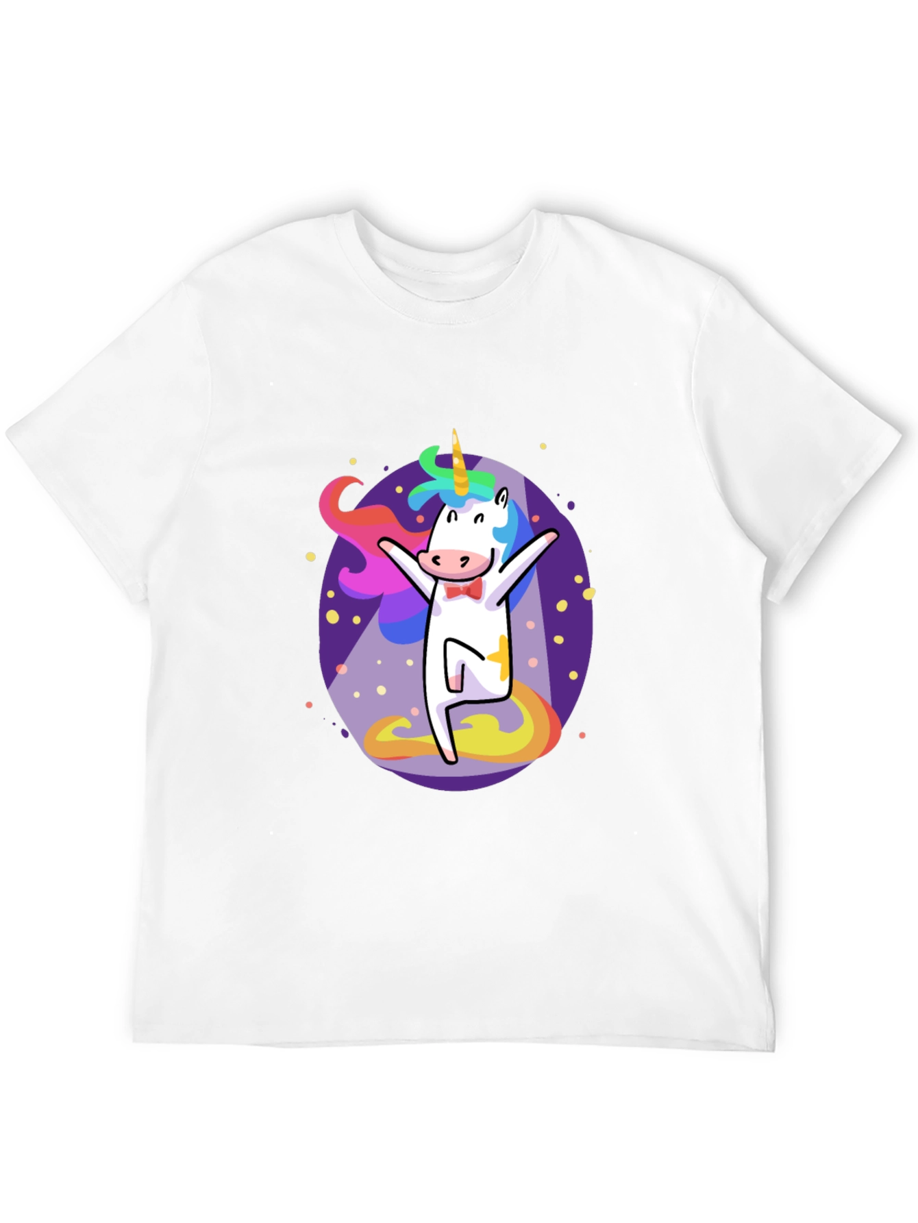 Black Funny Unicorn Graphic Tee - Men's Black T-Shirt view 12