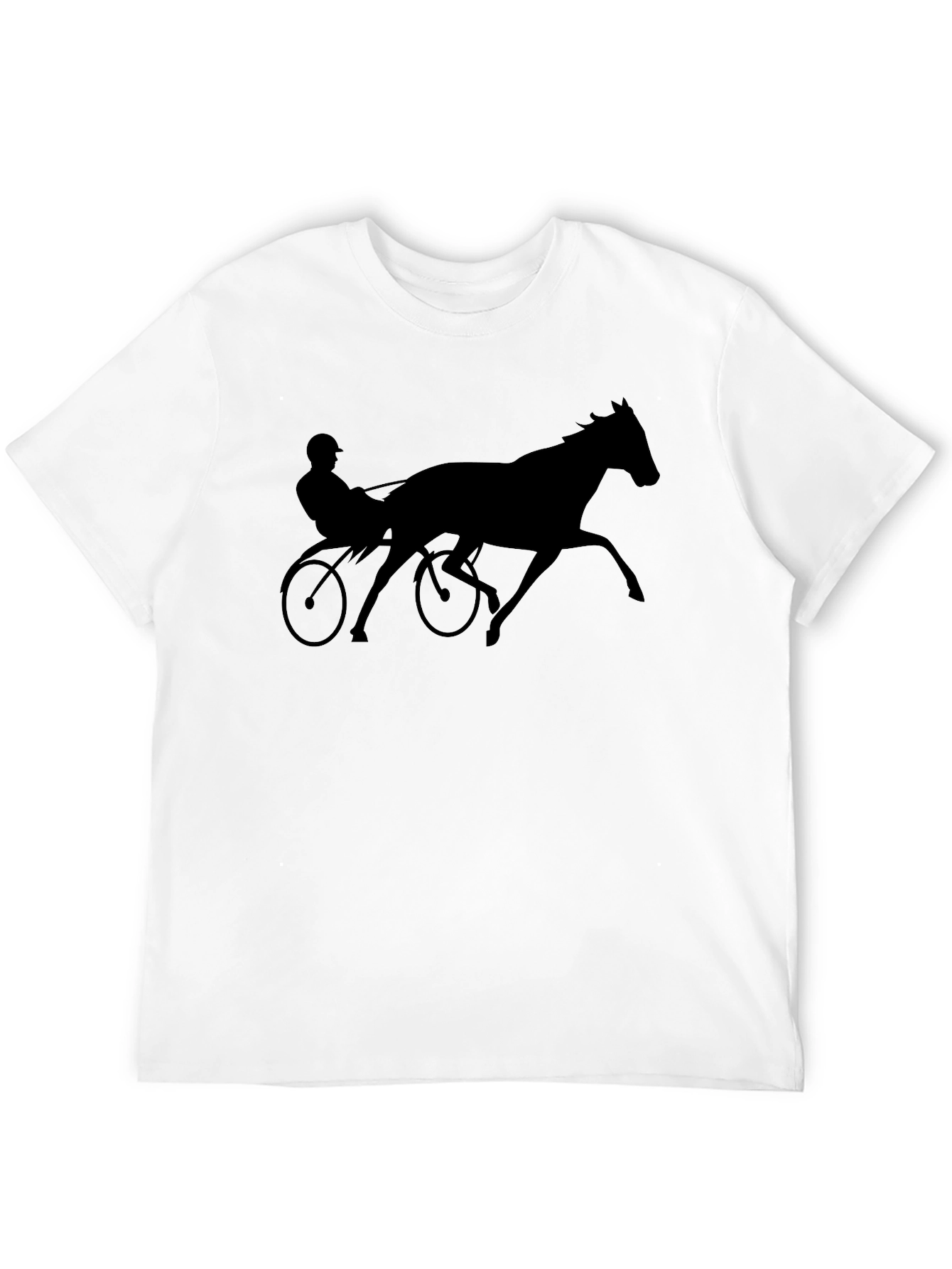 Black Horse Racing Silhouette Black T-Shirt view 12