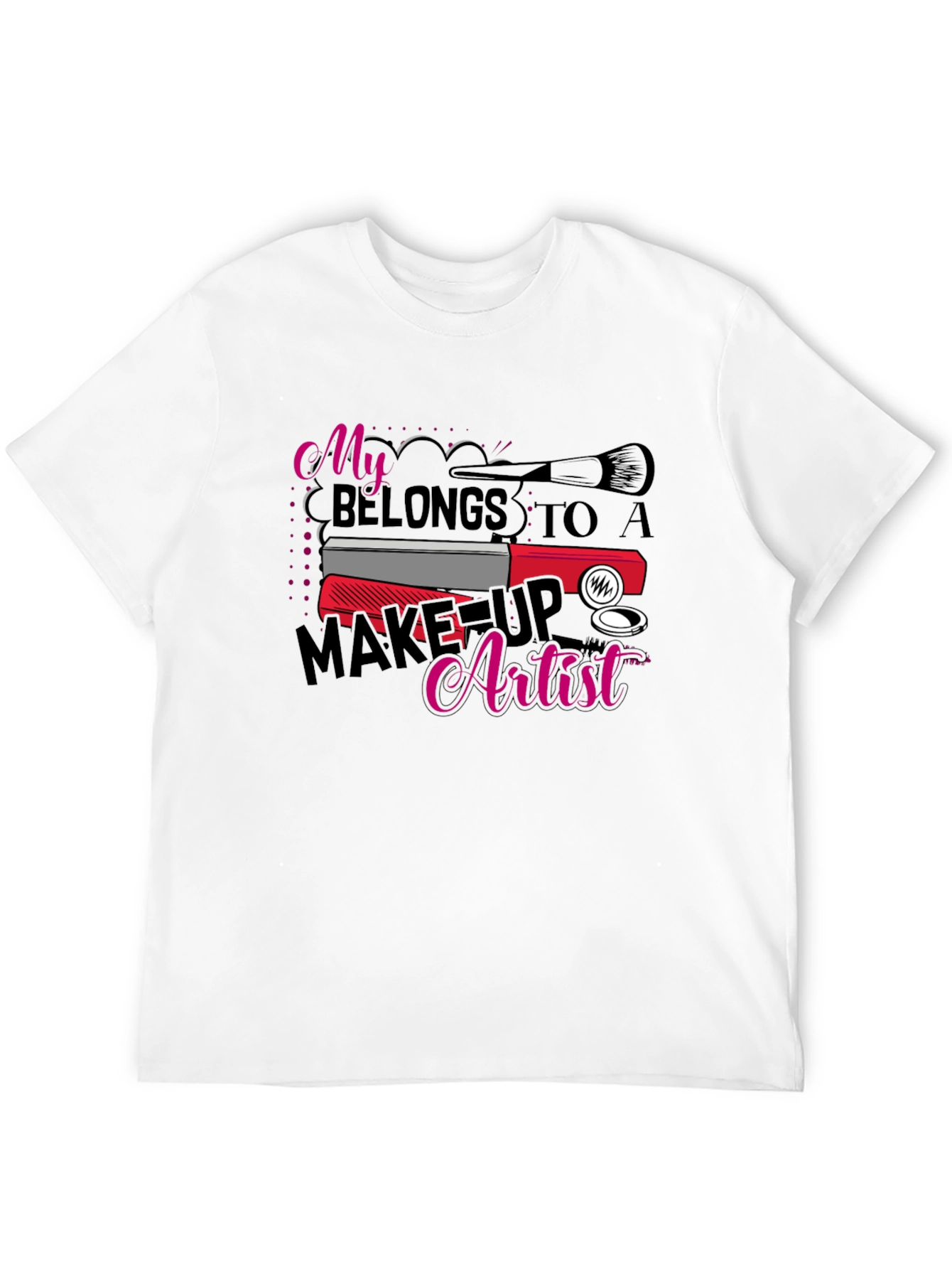Black Makeup Artist T-Shirt: My Heart Belongs To view 12