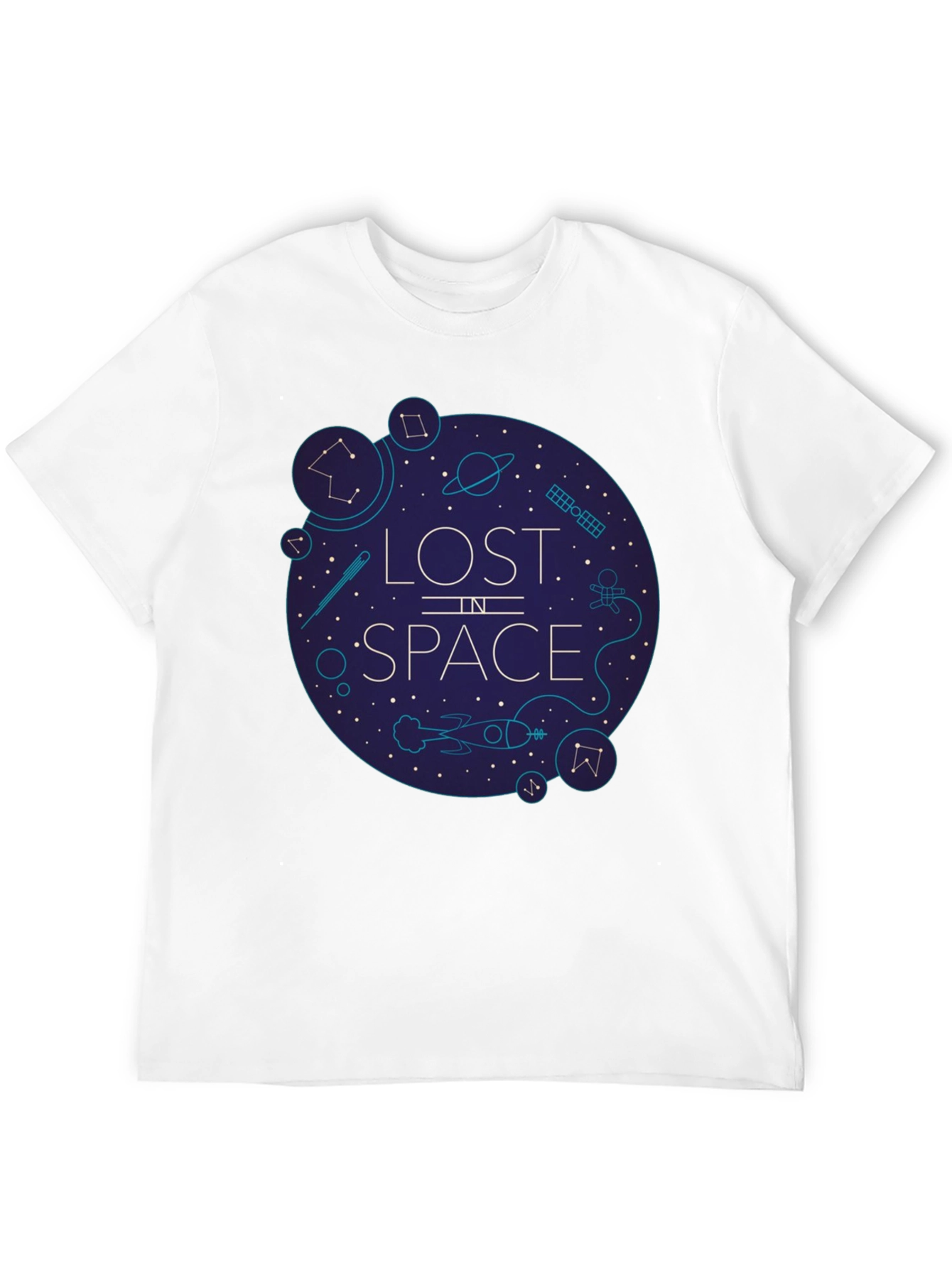 Black Lost in Space Graphic Tee - Black Cotton Blend view 12