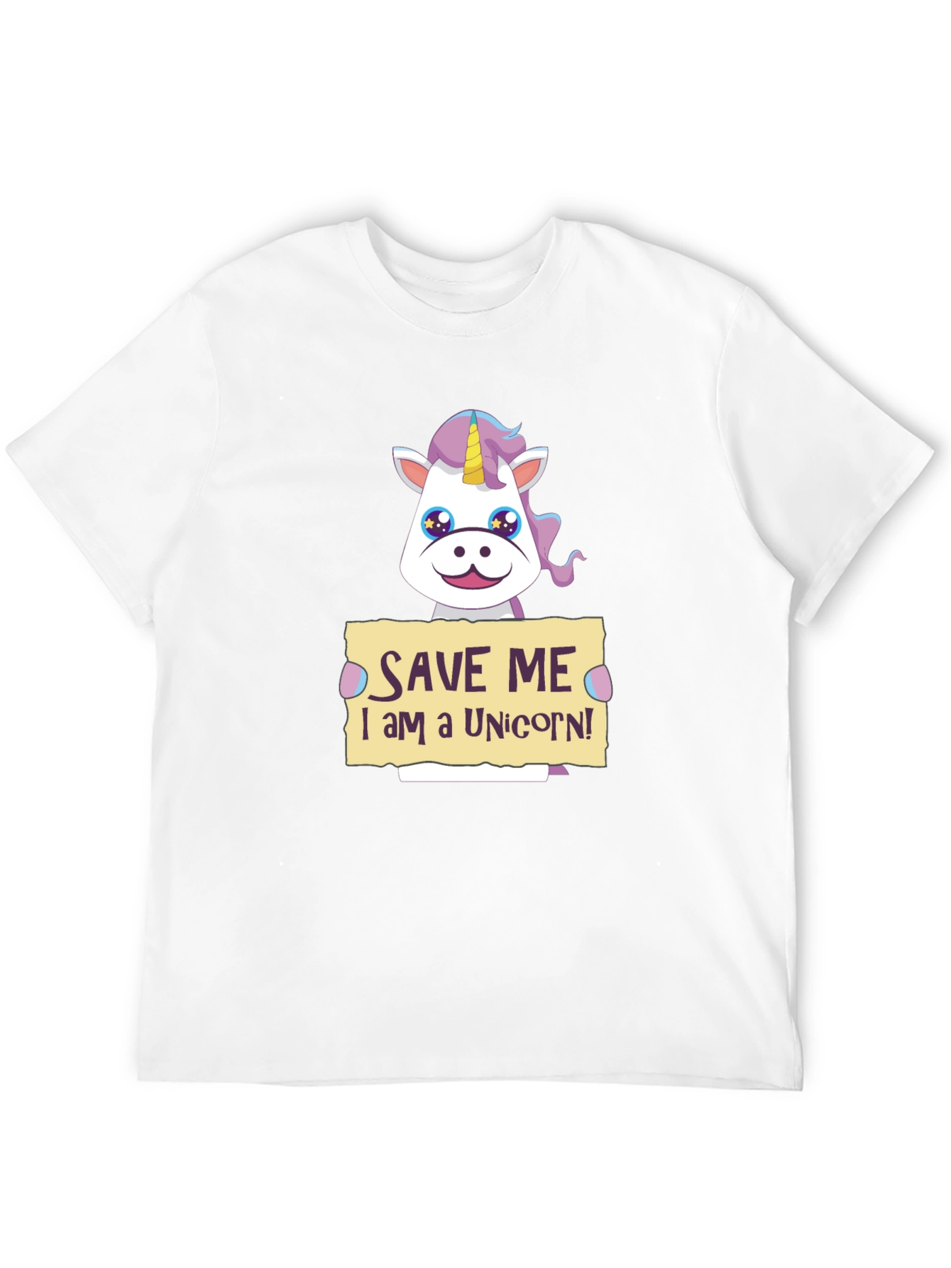Black Save Me Unicorn T-Shirt - Novelty Graphic Tee view 12