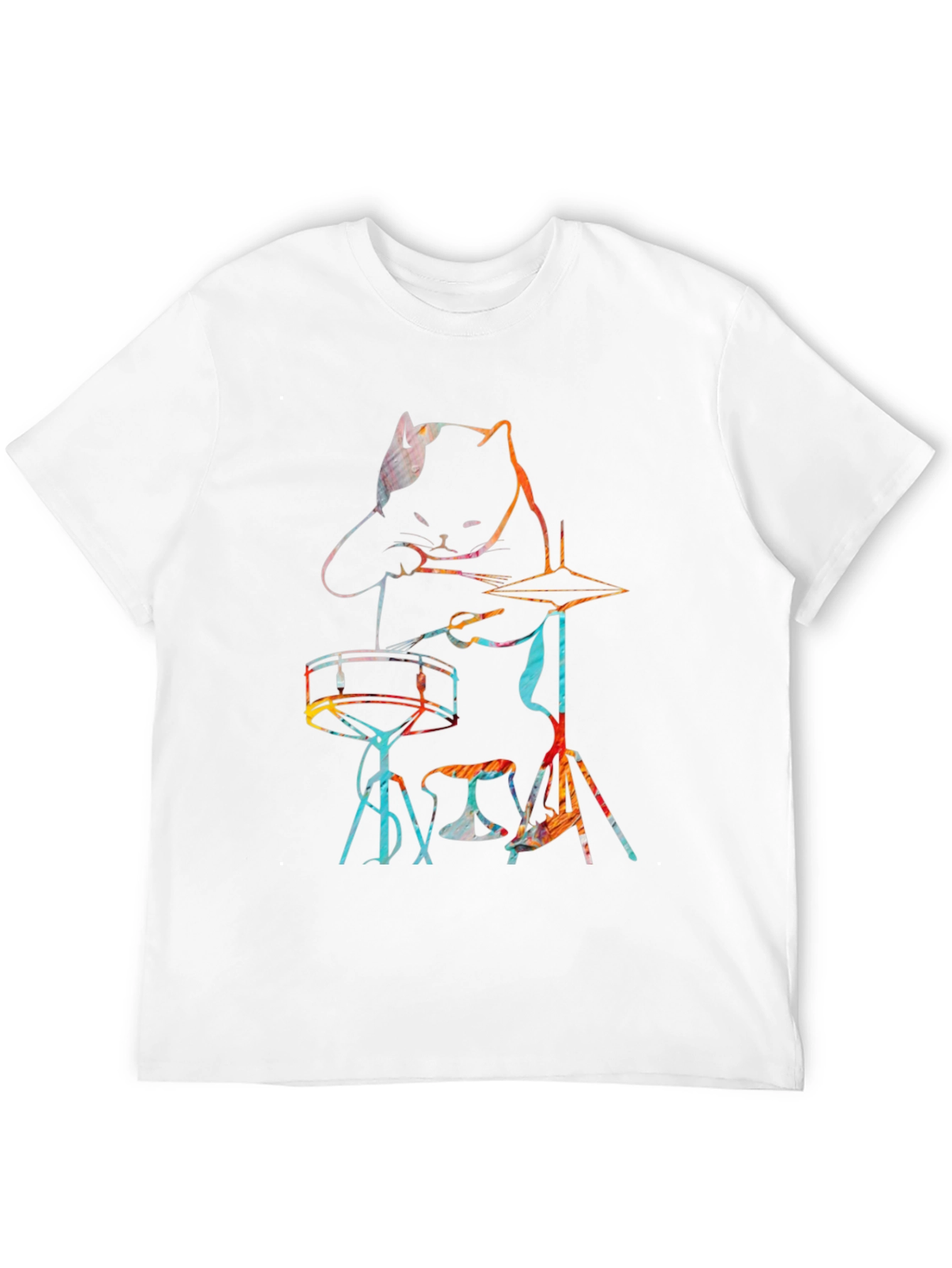 Black Cat Drummer T-Shirt - Music Lover Tee view 12