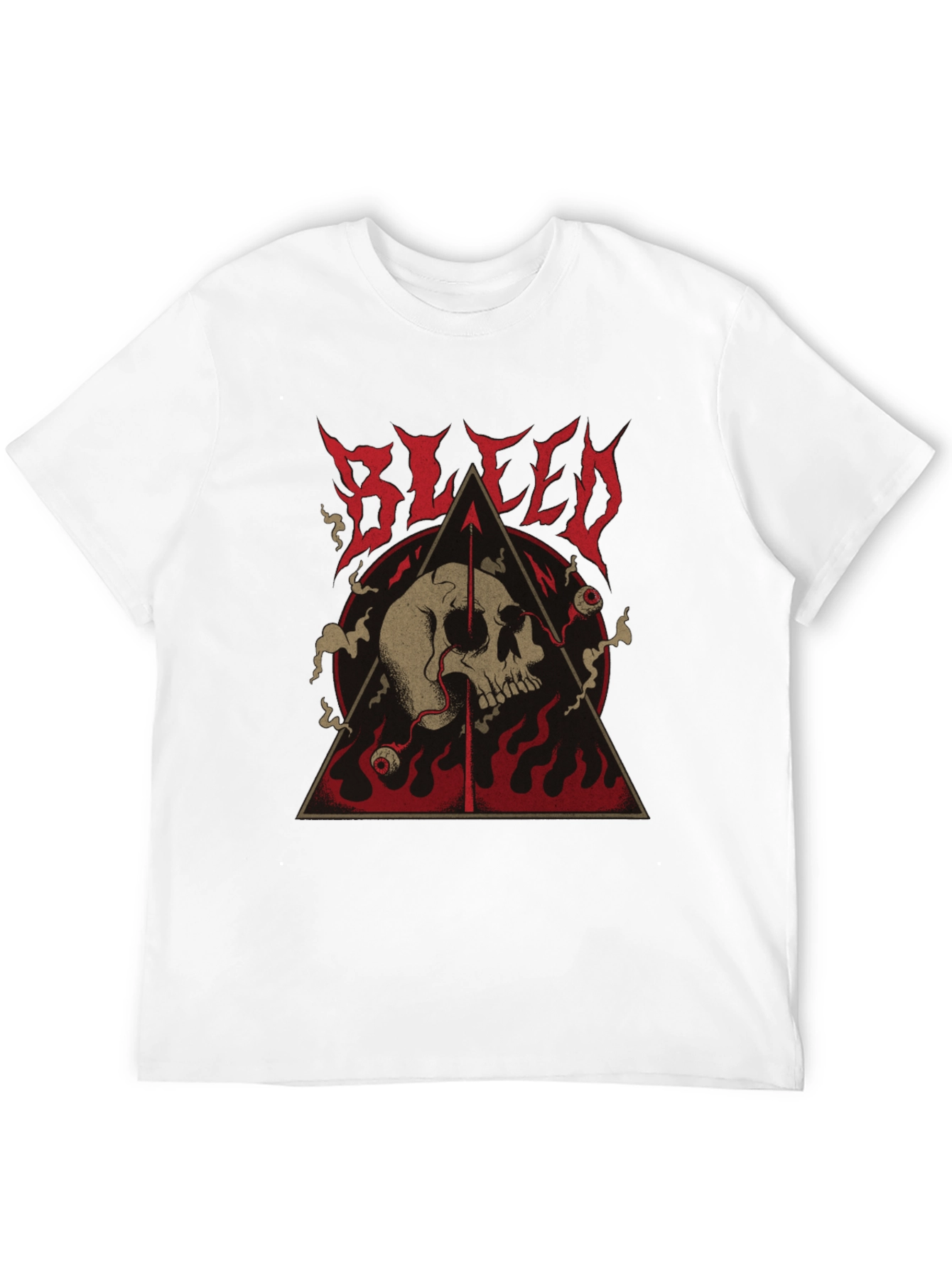Black Bleed Skull Graphic Tee - Black Metal T-Shirt view 12