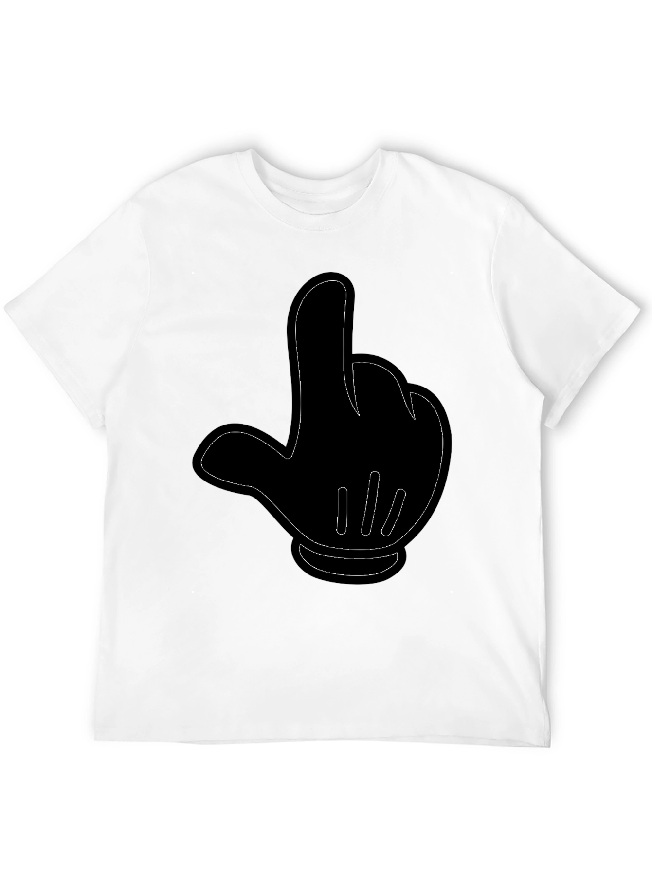 Black Cartoon Hand Gesture Black T-Shirt view 12