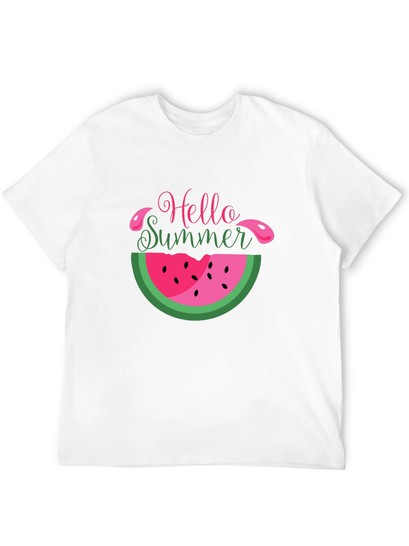 Black Hello Summer Watermelon T-Shirt view 12