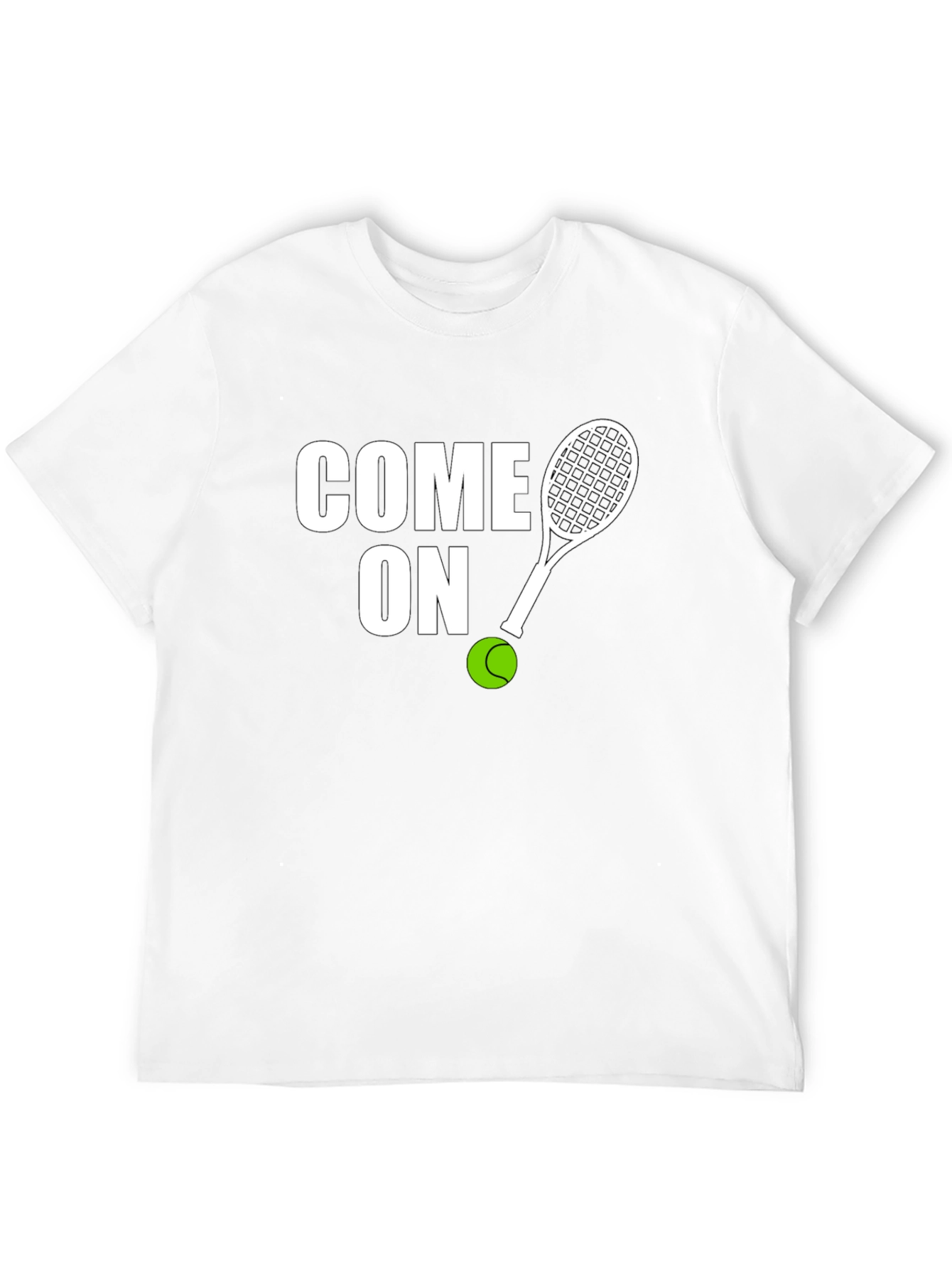 Black Come On Tennis Graphic Tee - Sporty Unisex T-Shirt view 12