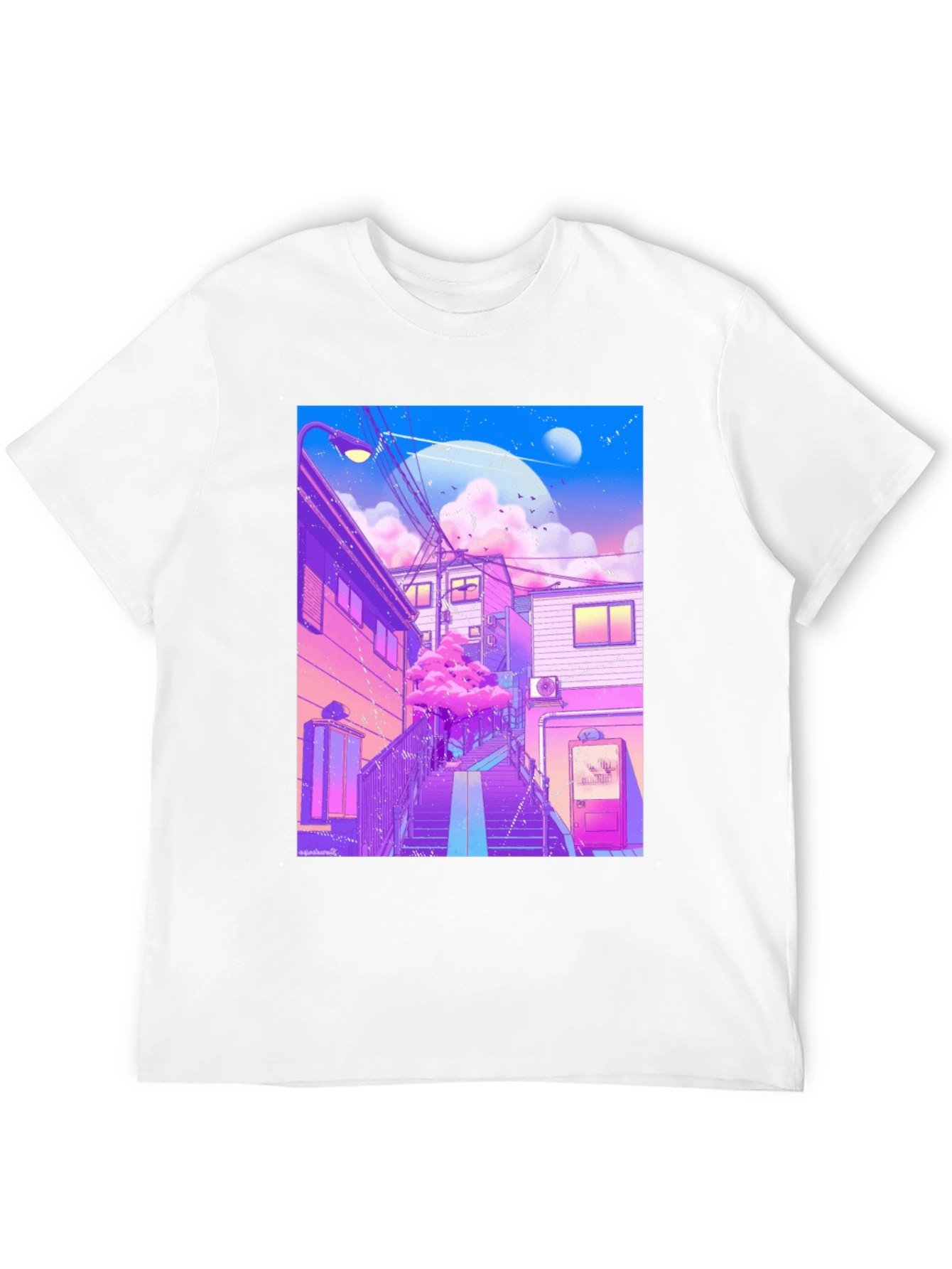 Black Anime Vaporwave Graphic Tee - Urban Aesthetic T-Shirt view 12