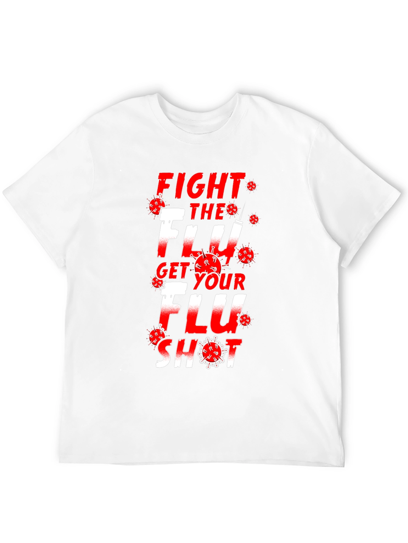 Black Fight the Flu Get Your Flu Shot Graphic T-Shirt view 12