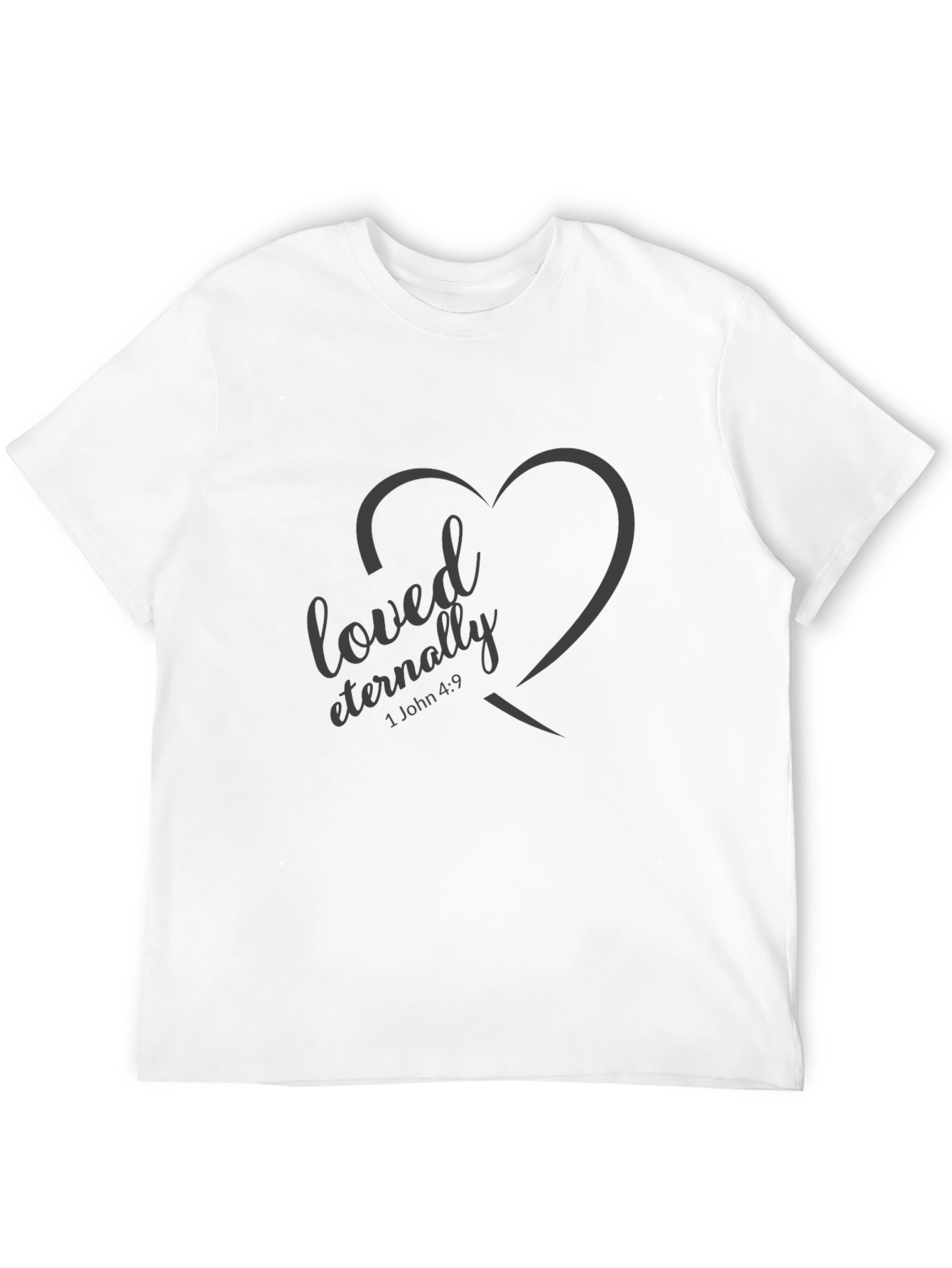 Black Loved Eternally Heart Graphic Black Tee view 12