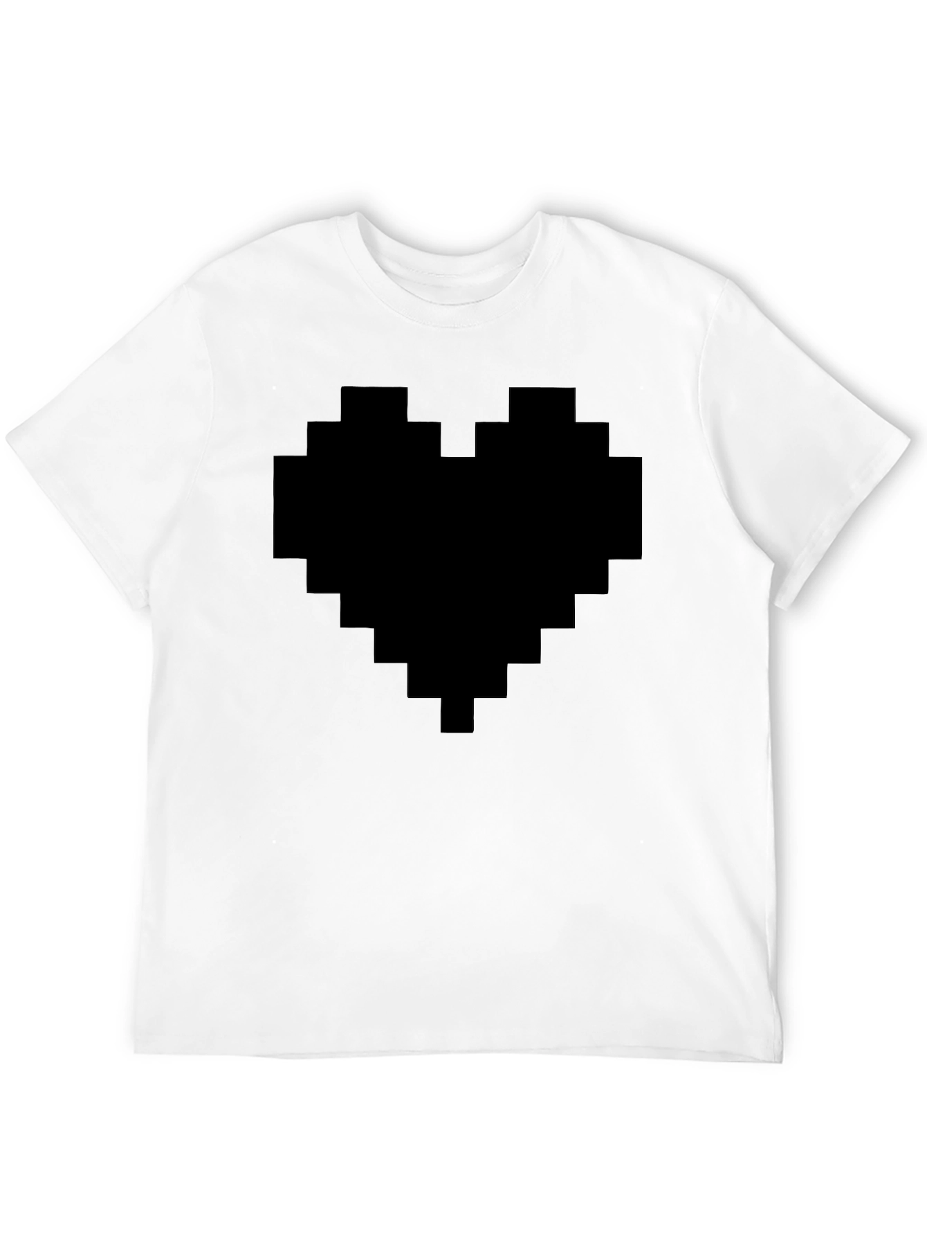 Pixel Heart Graphic Tee - Black Casual Shirt - 12