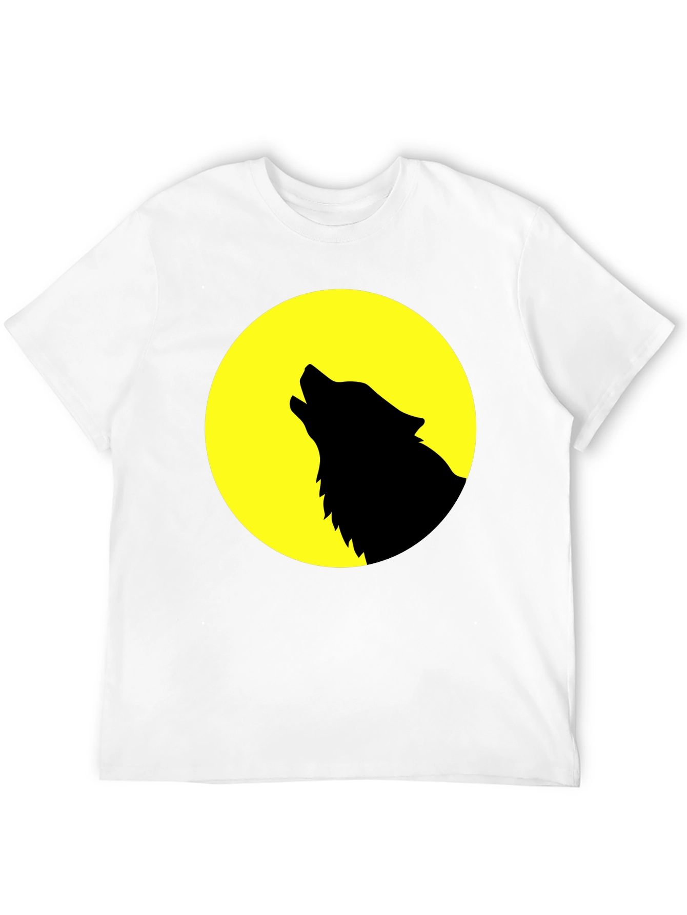 Black Wolf Howling at Moon Graphic T-Shirt - Black view 12