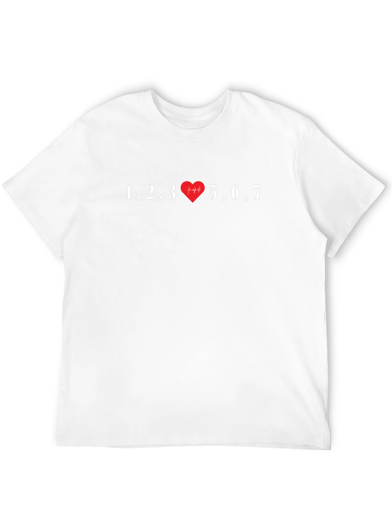 Black 1,2,3,5,6,7 Heartbeat T-Shirt view 12