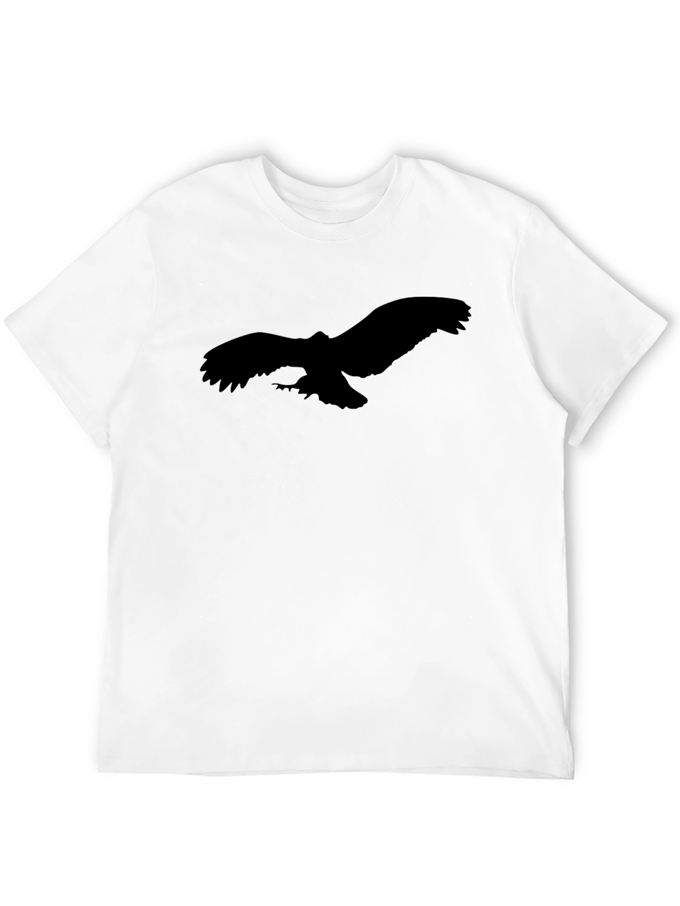 Black Black T-Shirt with Eagle Silhouette Graphic Tee view 12