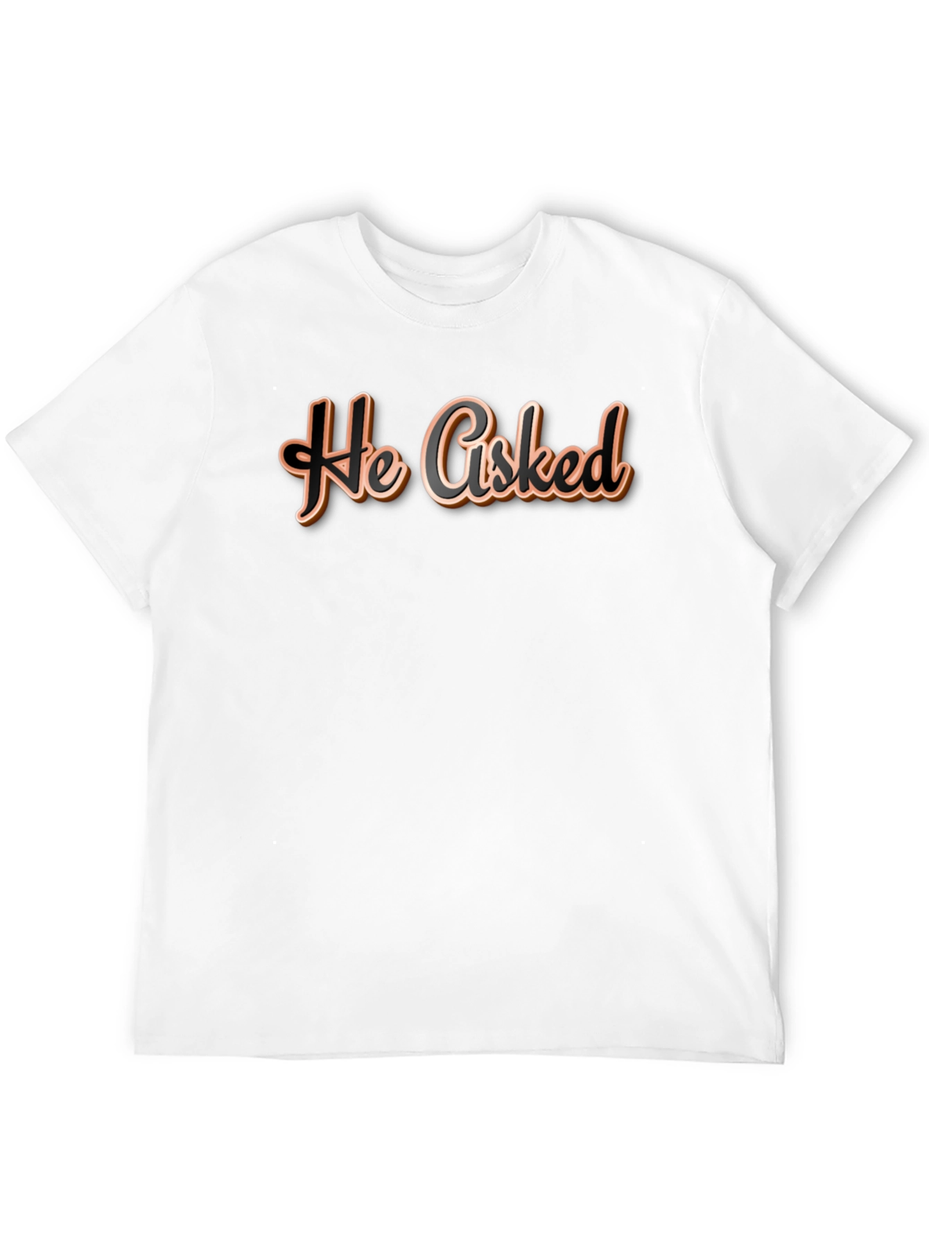 Black He Asked T-Shirt - Casual Wear, Graphic Tee view 12