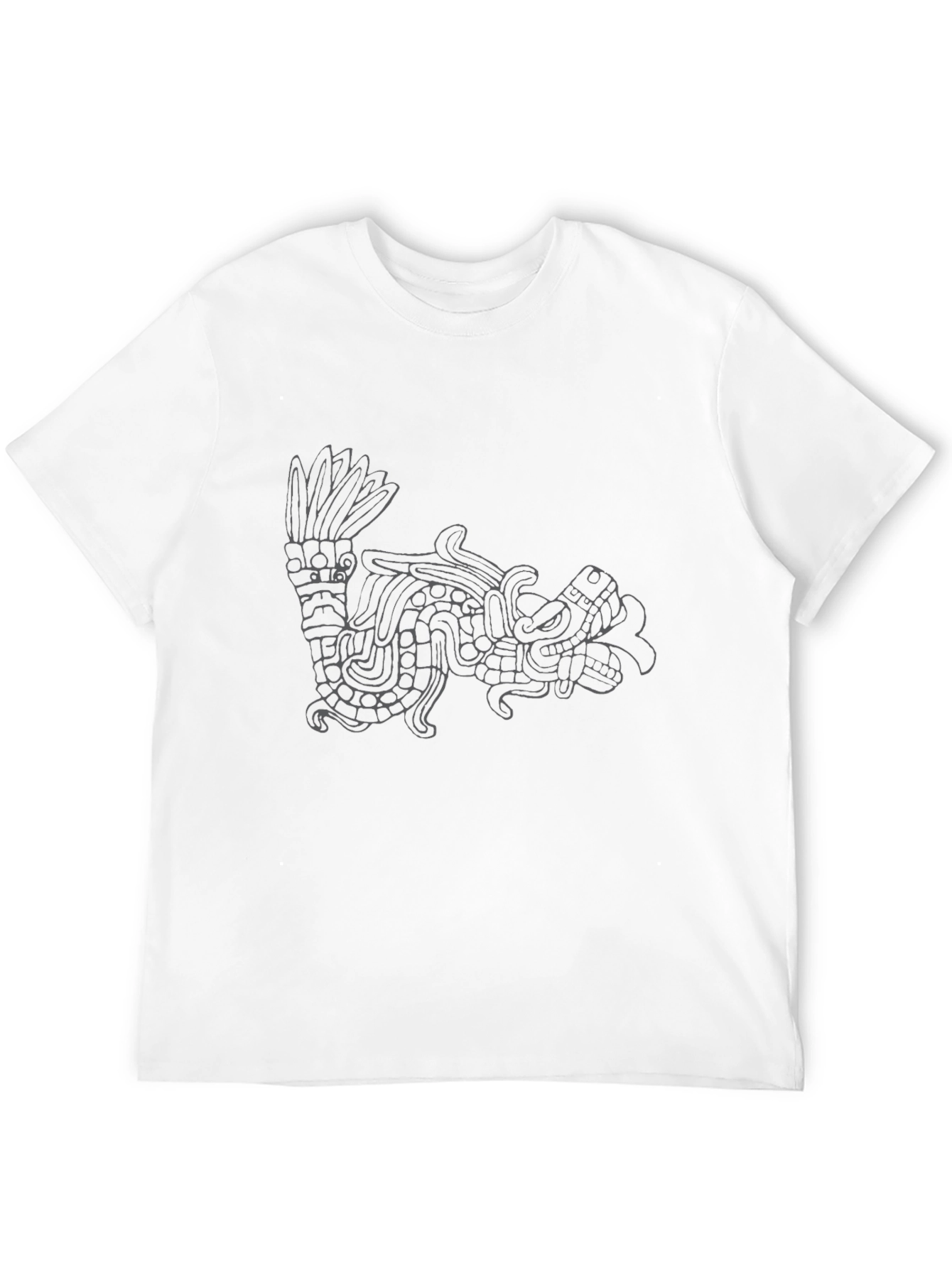 Black Aztec Serpent Graphic Print T-Shirt view 12
