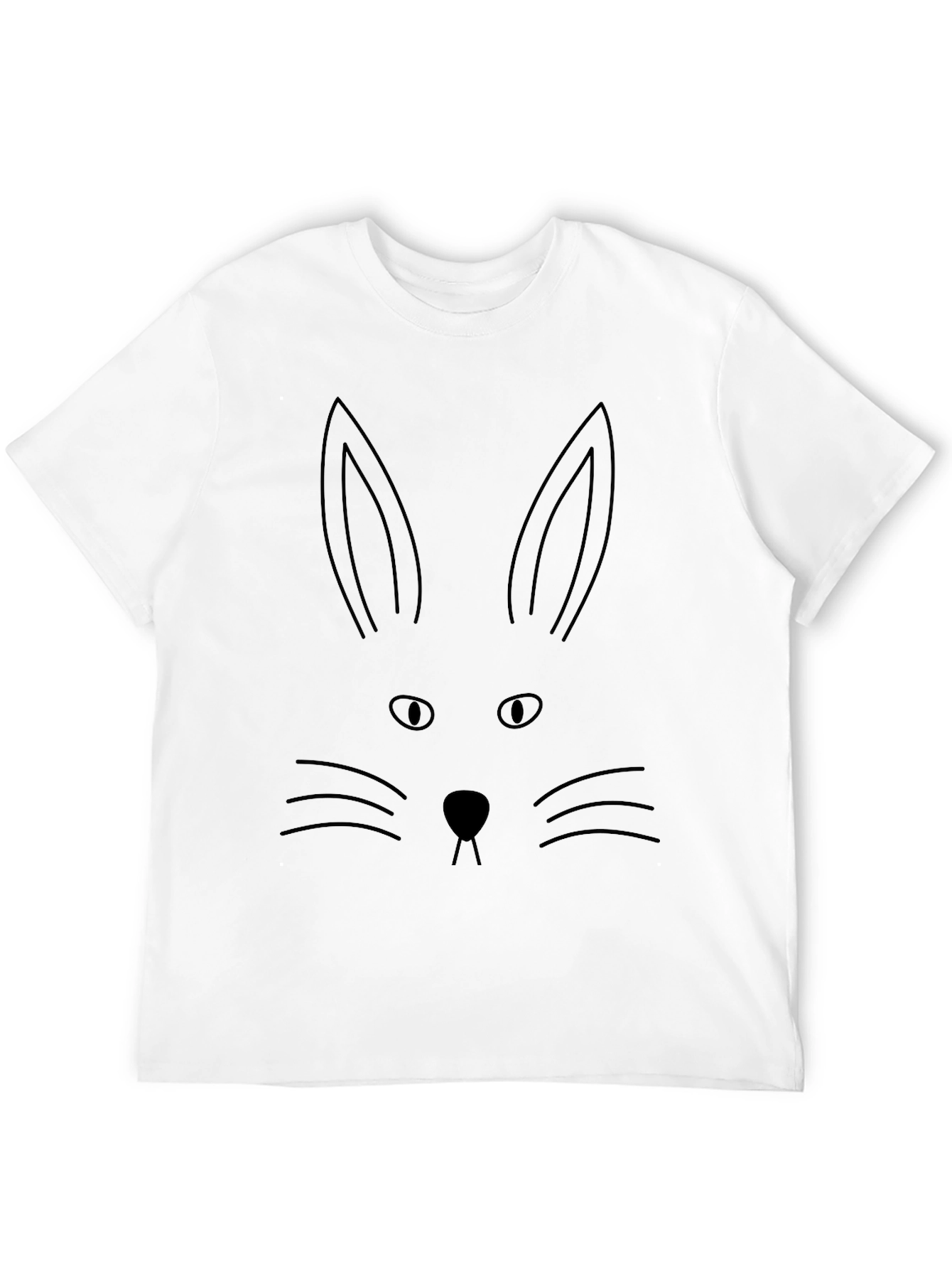 Black Bunny Face Graphic Tee - Black Cotton Blend view 12