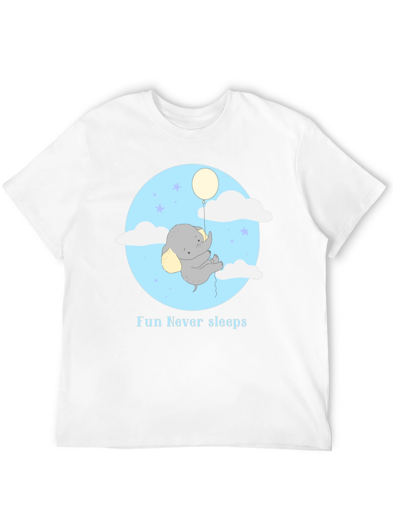 Black Fun Never Sleeps Elephant Balloon Graphic Tee view 12