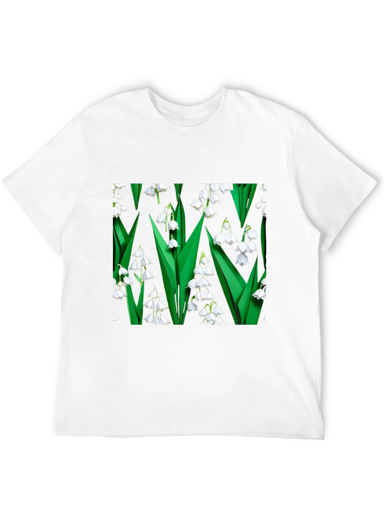 Black Lily of the Valley Print Black T-Shirt view 12