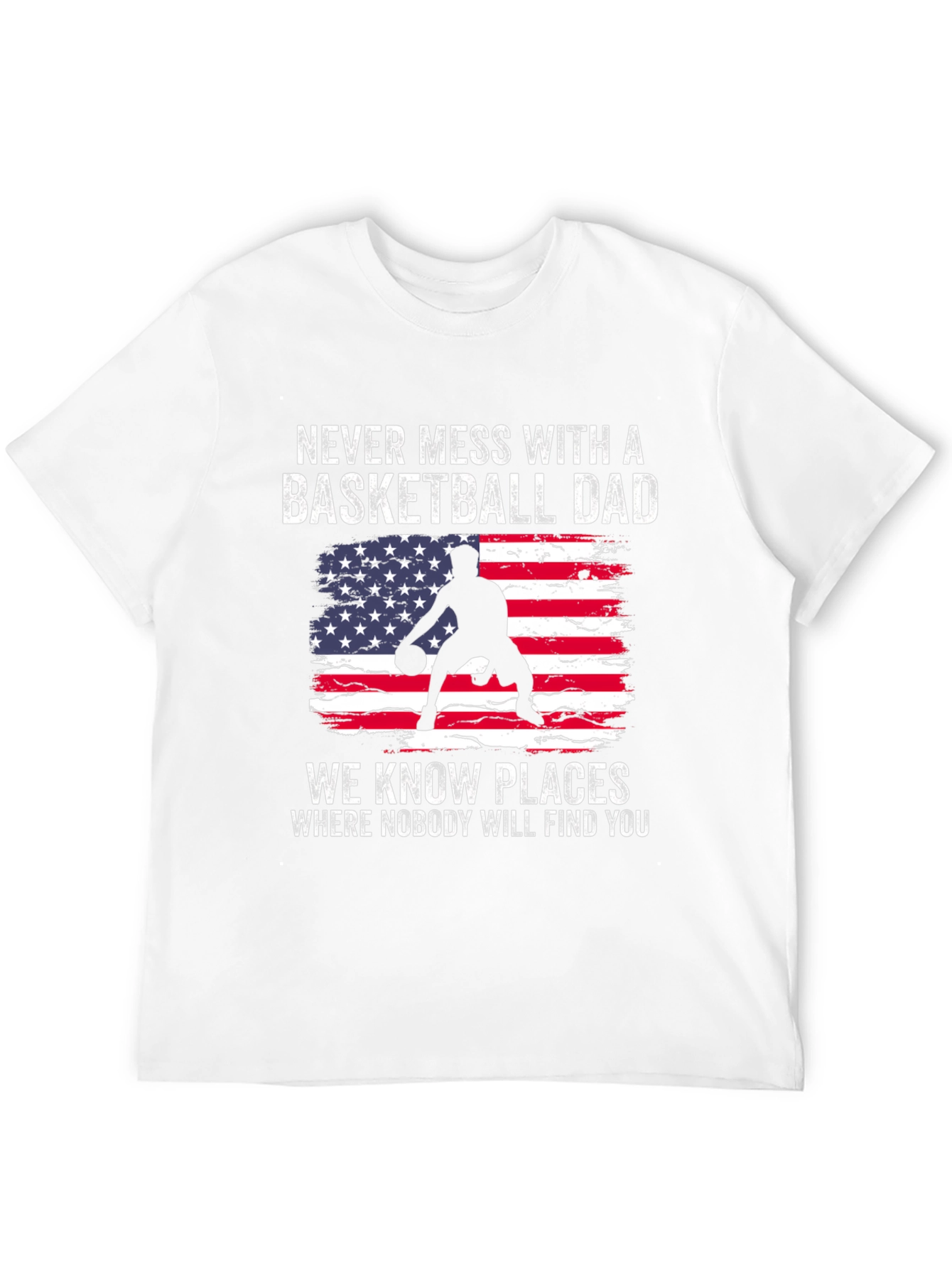 Black Basketball Dad T-Shirt - Patriotic USA Design view 12