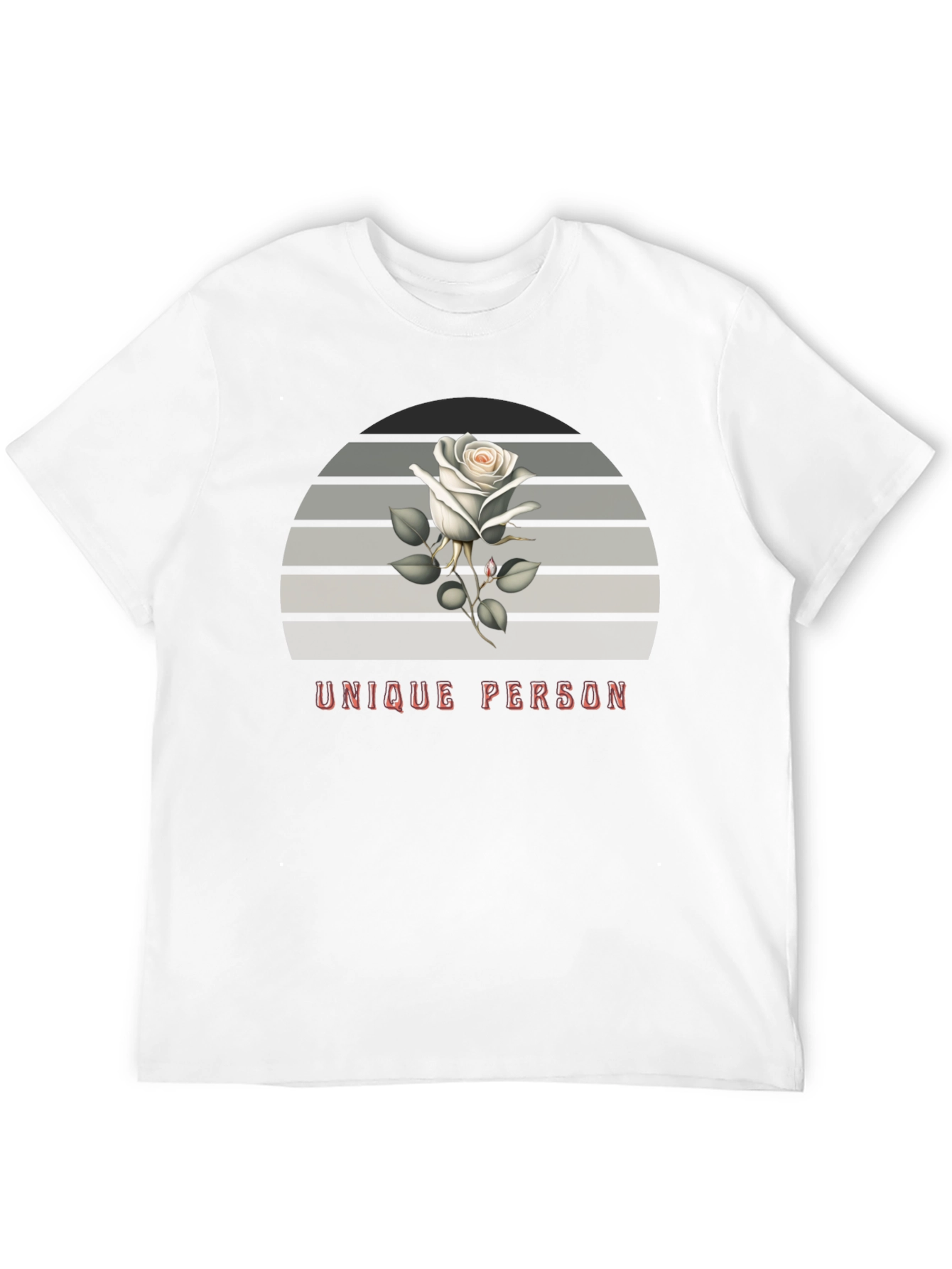 Black Unique Person Rose Graphic T-Shirt view 12