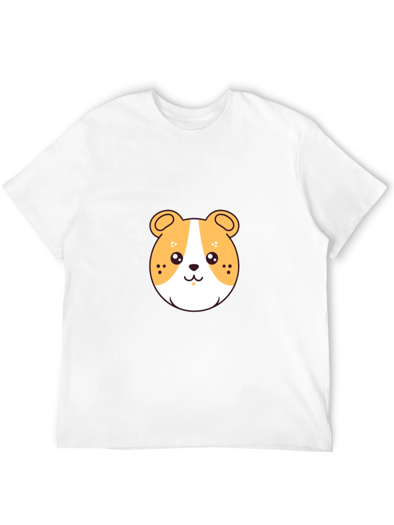 Black Cute Cartoon Hamster Graphic Tee view 12