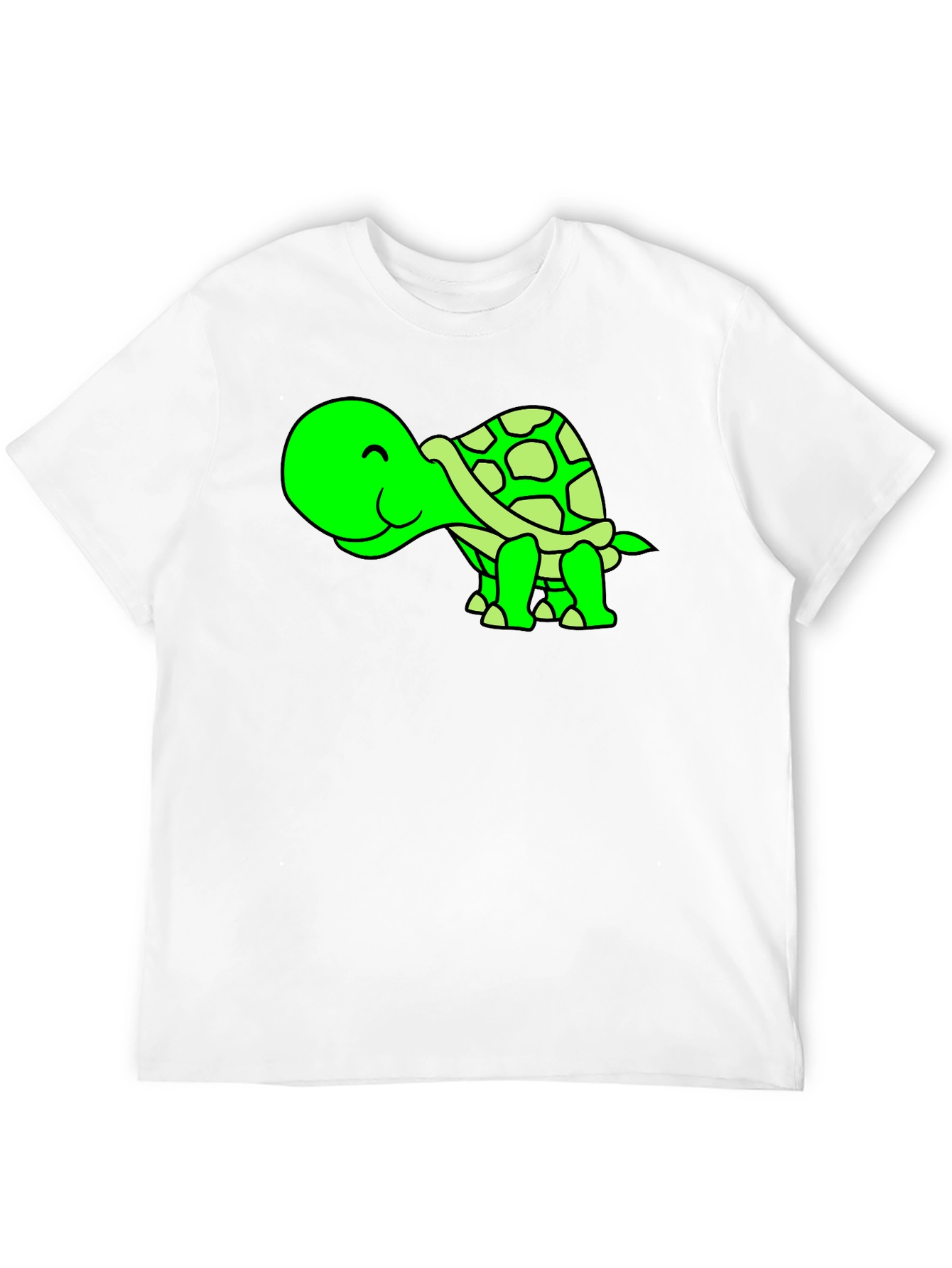 Black Cute Green Turtle Graphic Tee view 12