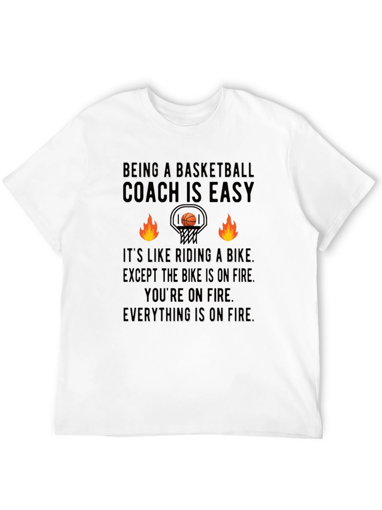 Black Basketball Coach On Fire T-Shirt view 12