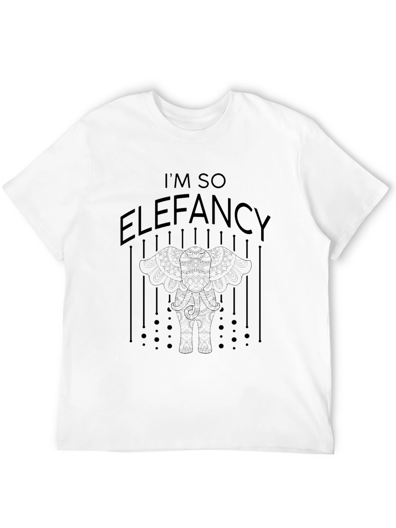 Black I'm So Elefancy Graphic Tee - Black Cotton T-Shirt view 12
