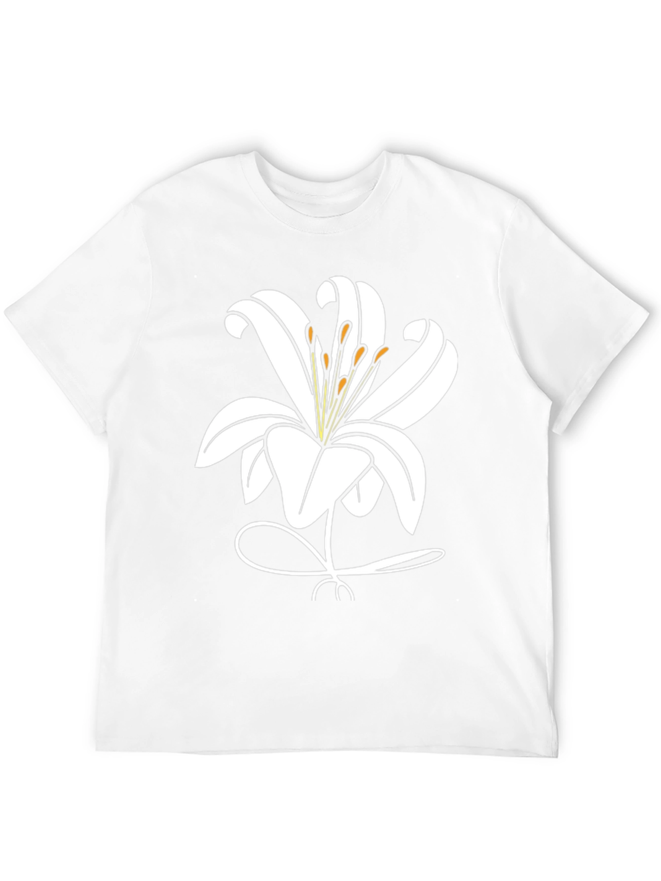 Black Lily Flower Graphic T-Shirt - Black Casual Tee view 12