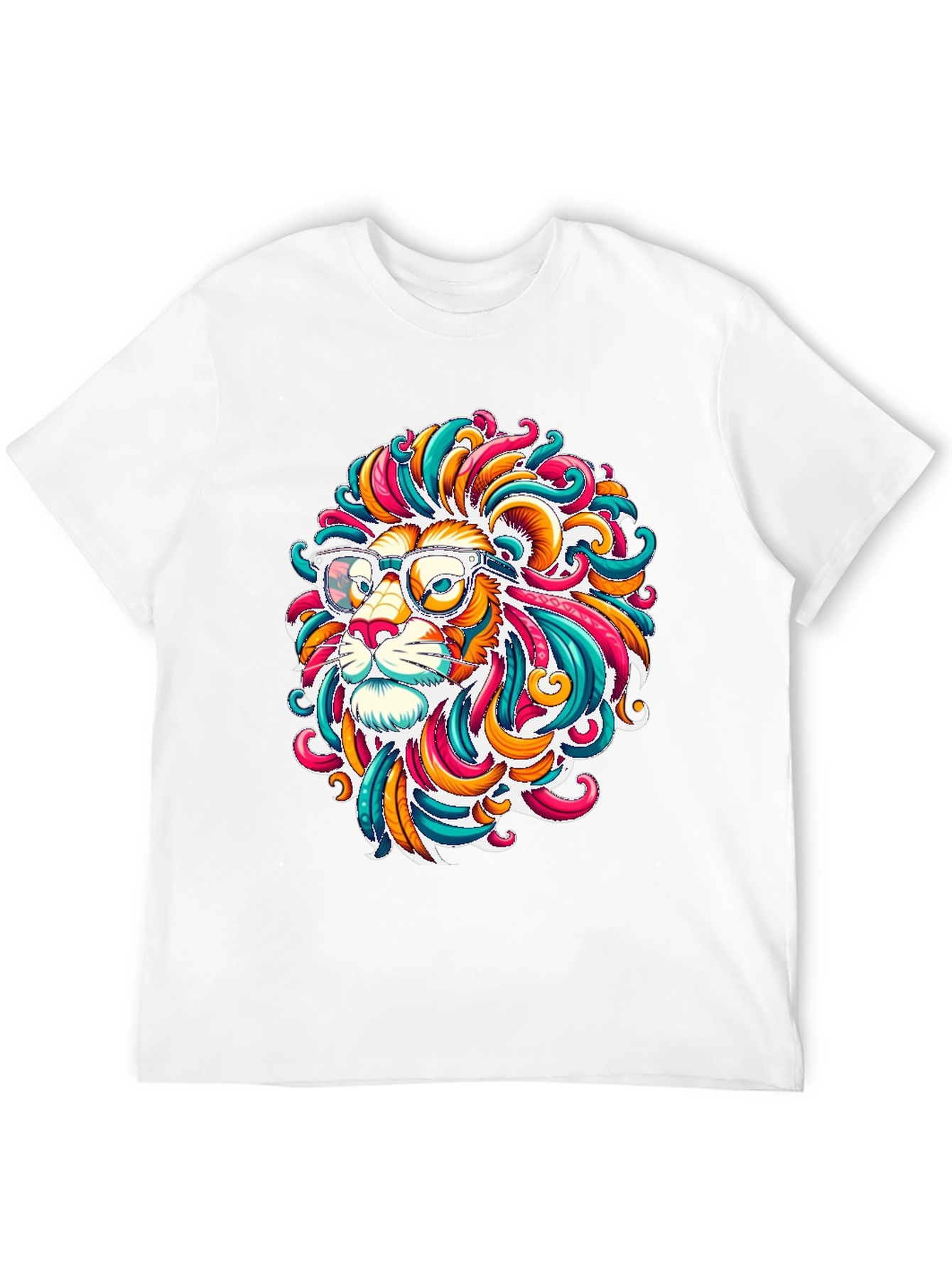 Black Funky Lion Graphic T-Shirt - Men's Black Tee view 12