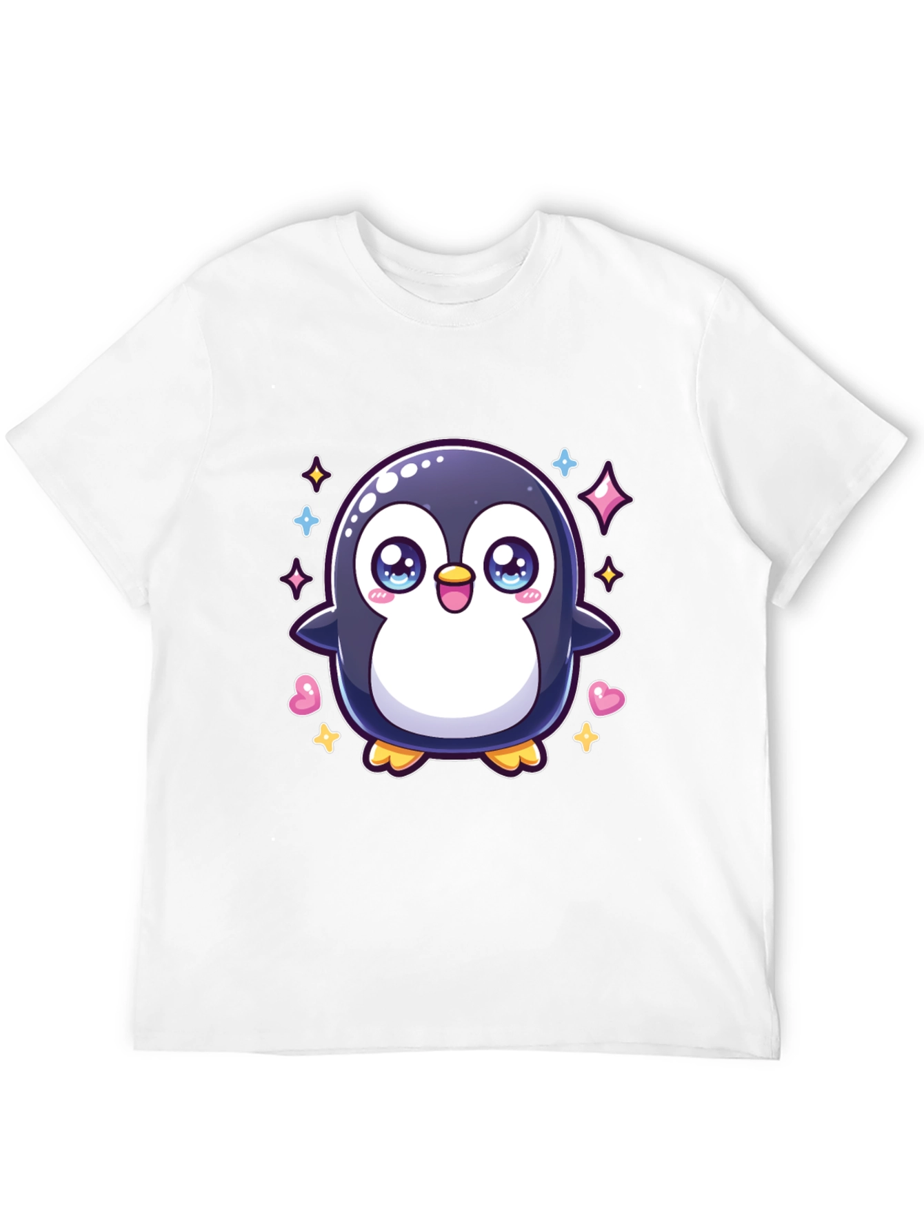 Black Cute Penguin Graphic Tee - Black Cotton Shirt view 12