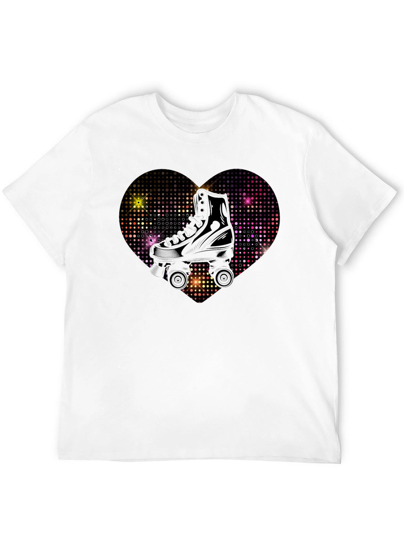 Black Retro Roller Skate Heart Graphic Tee view 12