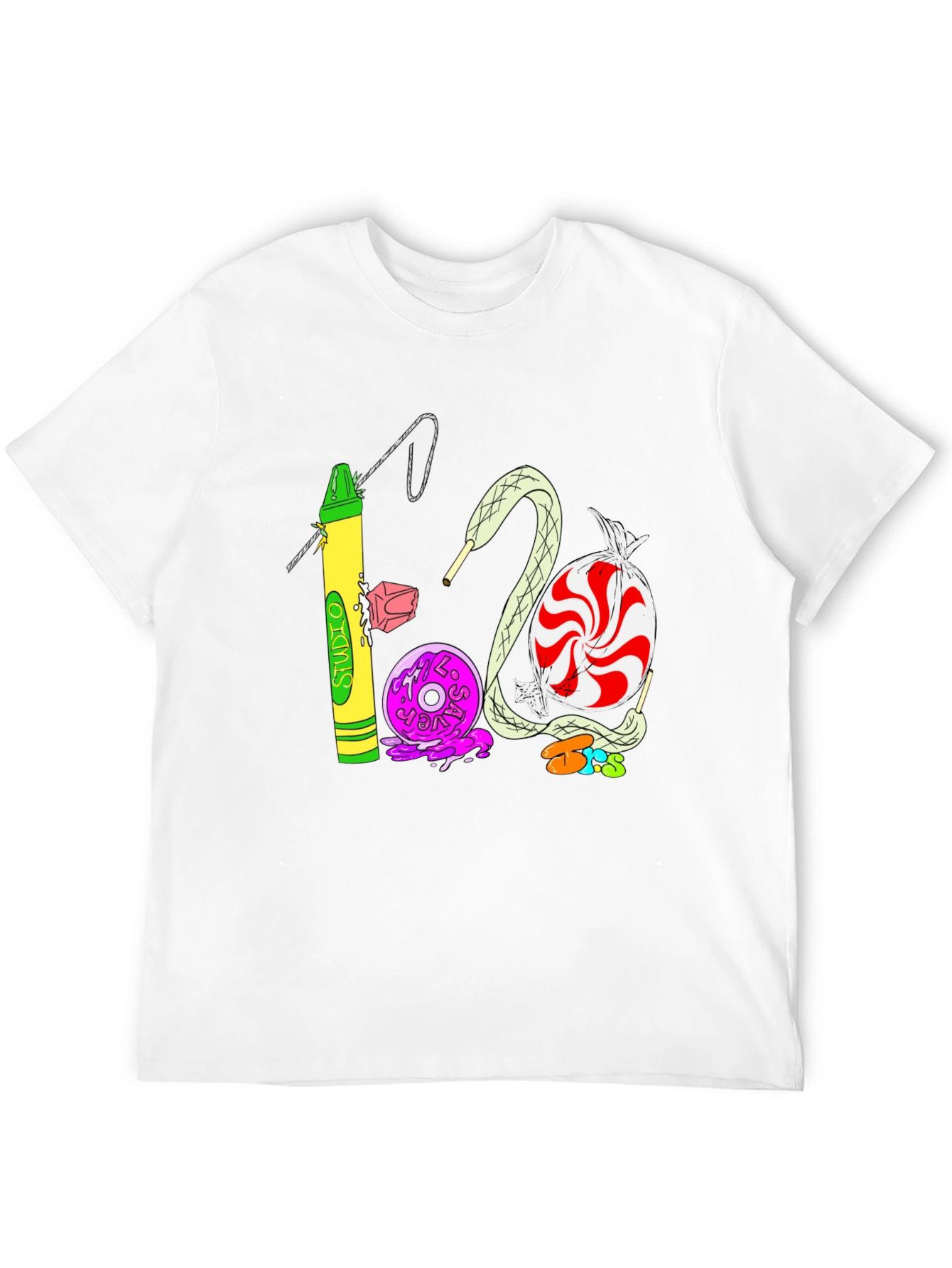 Black Studio 1200 T-Shirt | Unique Crayon & Candy Design view 12